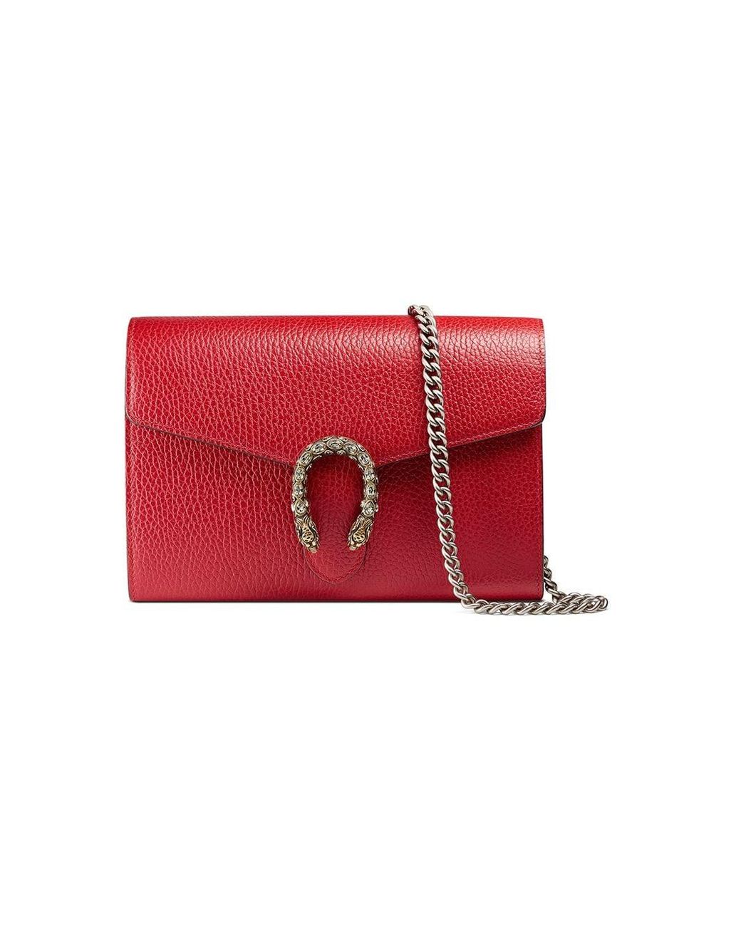 Gucci Dionysus Leather Mini Chain Shoulder Bag in Red - Save 70% | Lyst