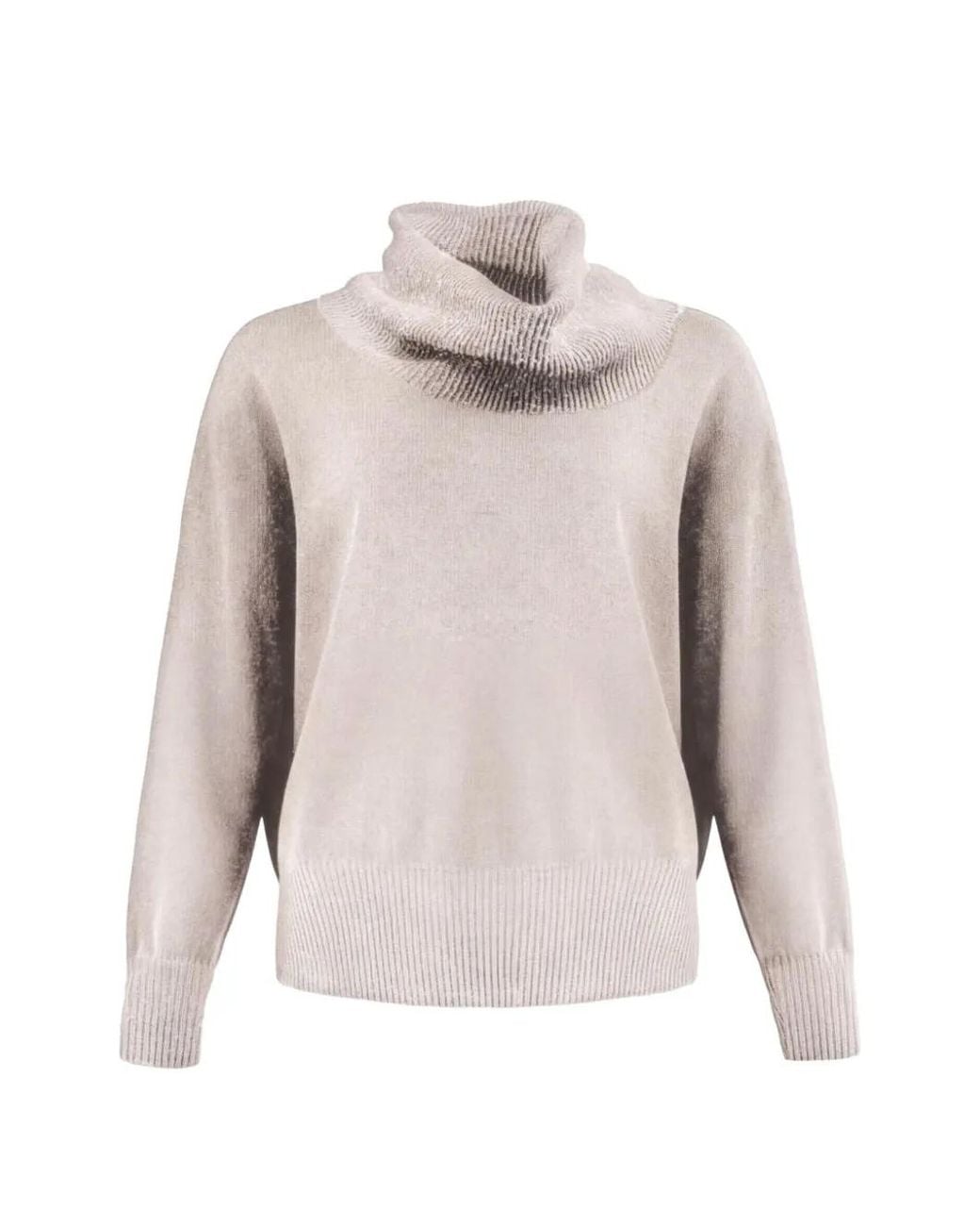 D.exterior White Cowl-Neck Sweater