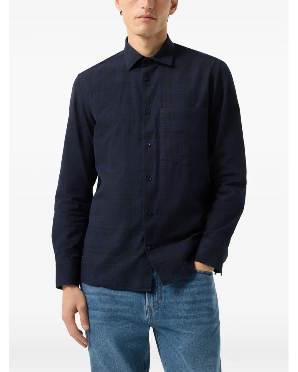 Bogner Blue Chemise Hardy À Carreaux for men