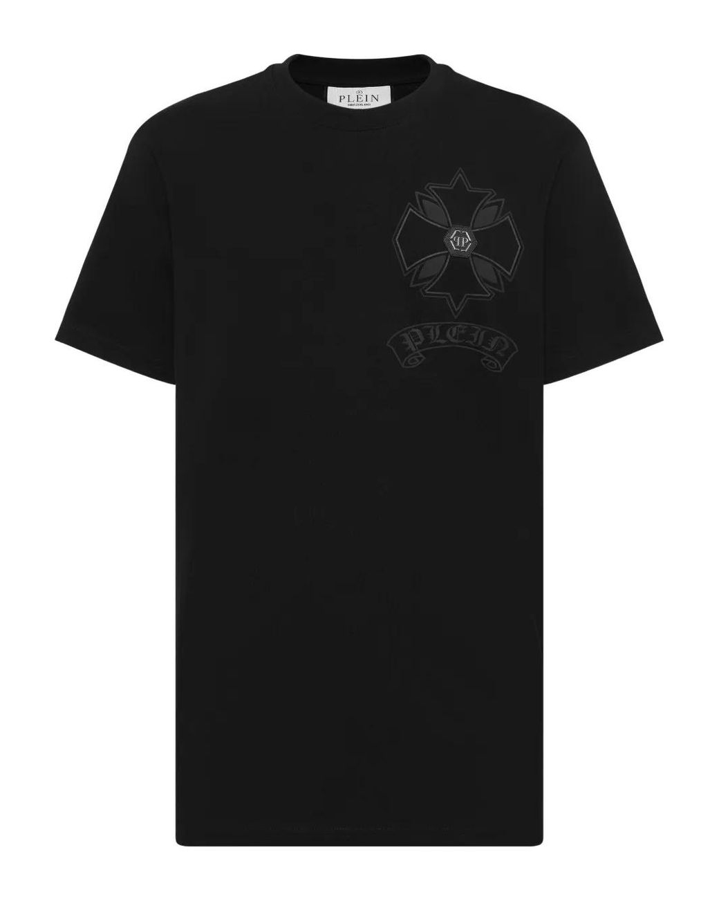 Philipp Plein Black Graphic-Printed Crew~-Neck T-Shirt for men