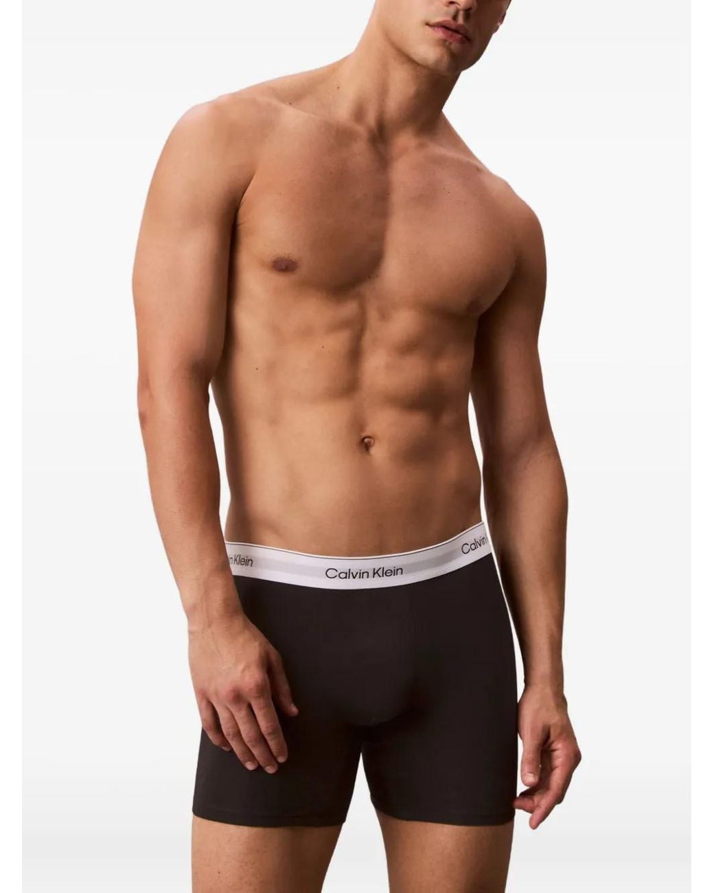 Calvin Klein Blue Logo-Waistband Boxers (Pack Of Three) for men