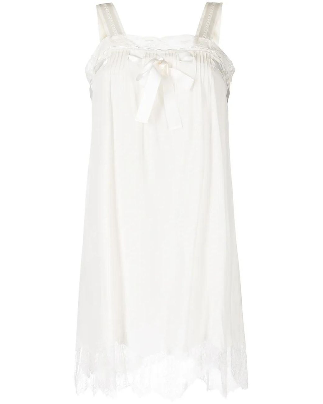 Shiatzy Chen White Lace-Panelled Mini Dress