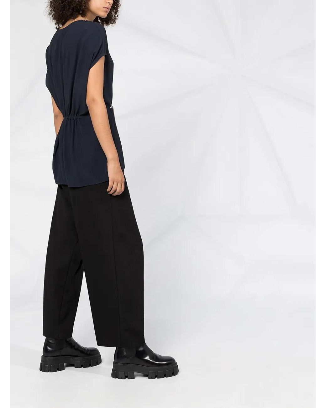 Rick Owens Blue Gathered Waist Tunic