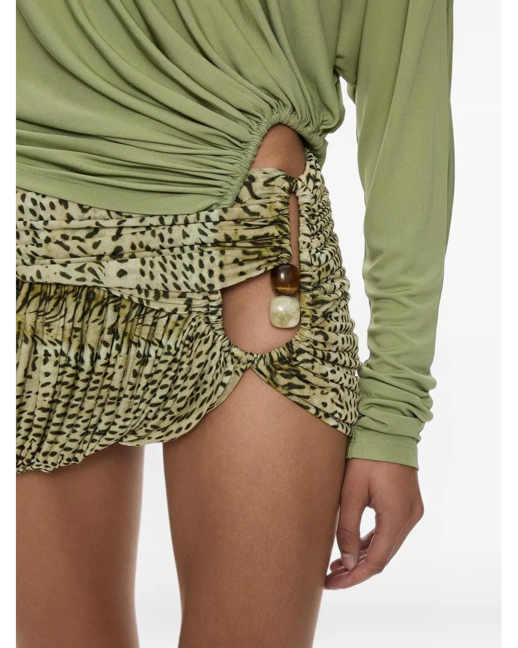 Christopher Esber Green Beach Glass Bubble Mini Skirt