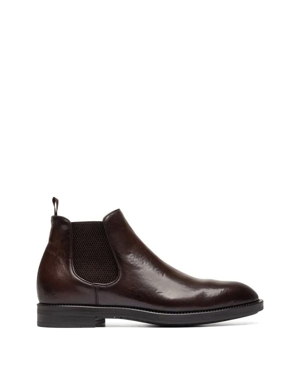 Officine Creative Brown Silent 003 Leather Chelsea Boots for men