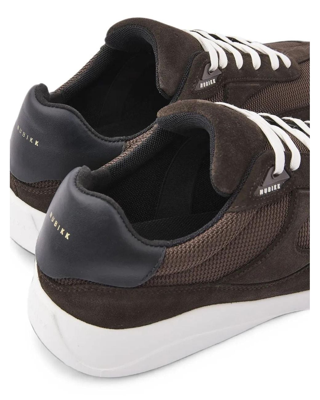 Nubikk Black Denzel Dane Mesh-Panels Low-Top Sneakers for men