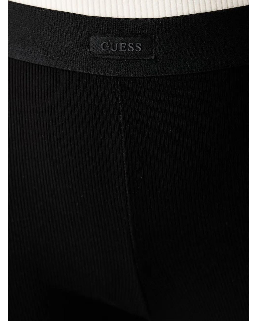 Legging Côtelé À Patch Logo Guess en coloris Black