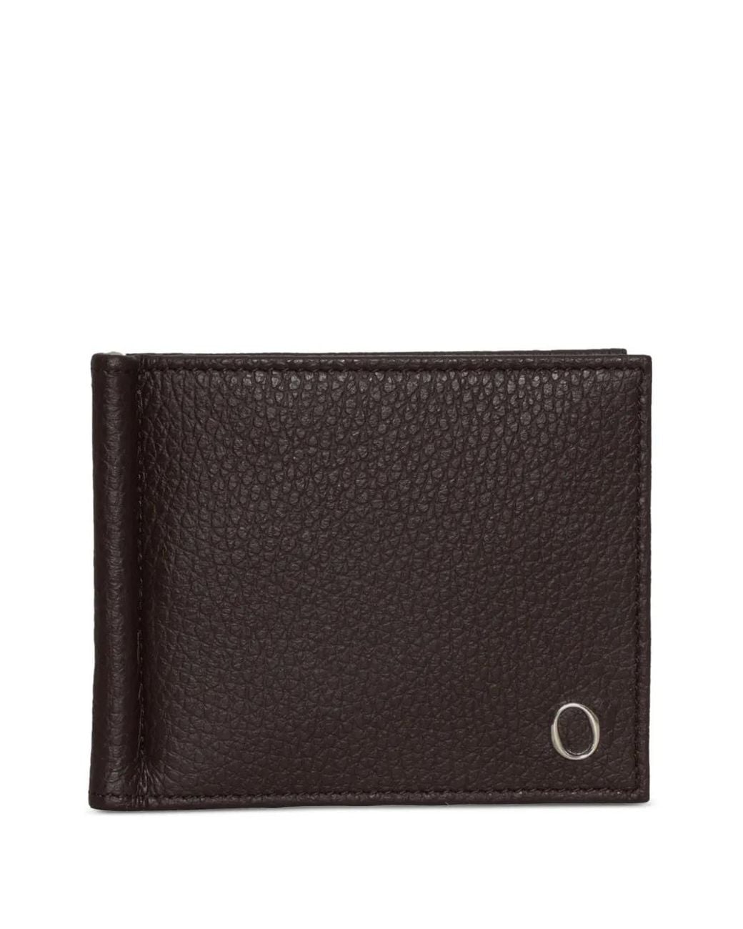 Orciani Black Hammered-Leather Wallet for men