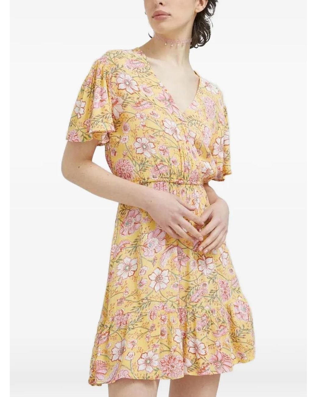 Billabong Natural Mini Spring Light Wrap Dress