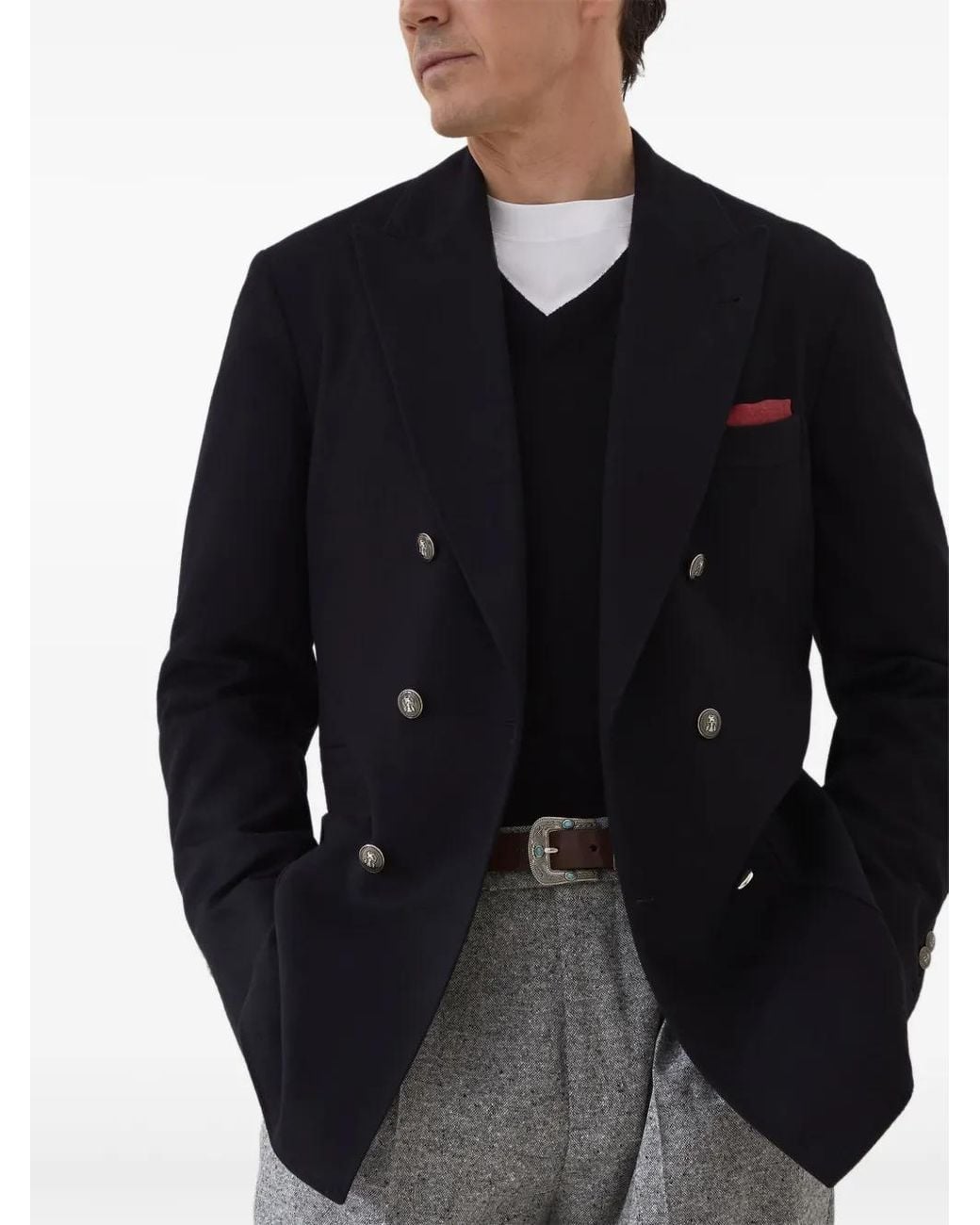 Brunello Cucinelli Black Cashmere Sweater for men