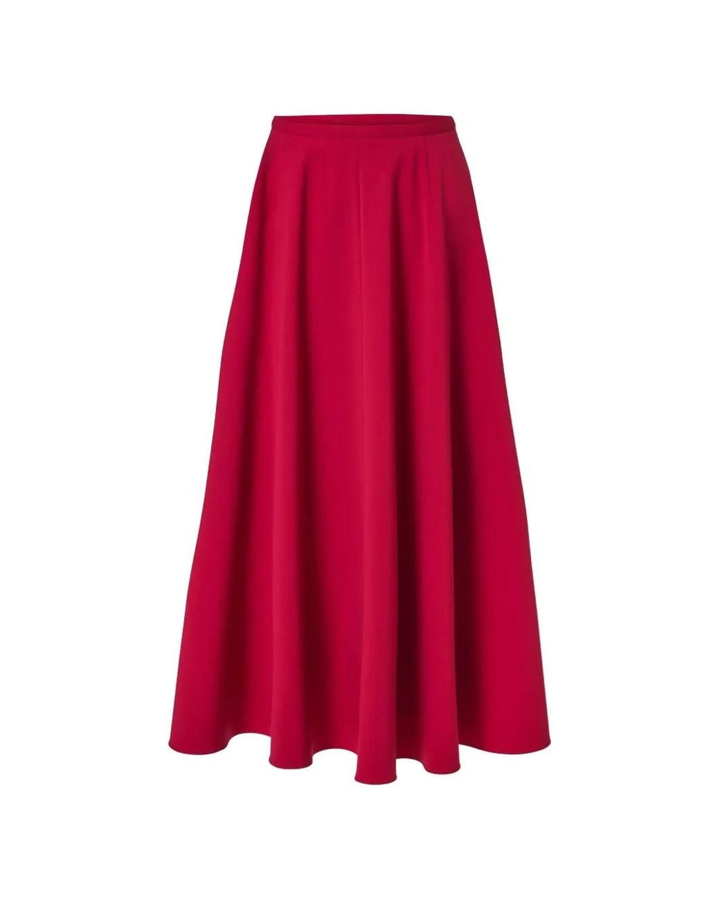 Carolina Herrera Red Half-Circle Midi Skirt