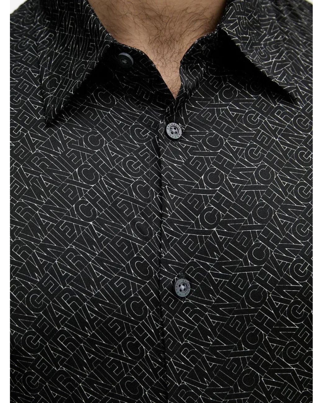 ARMANI EXCHANGE Black Logo-Print Long-Sleeved Shirt for men