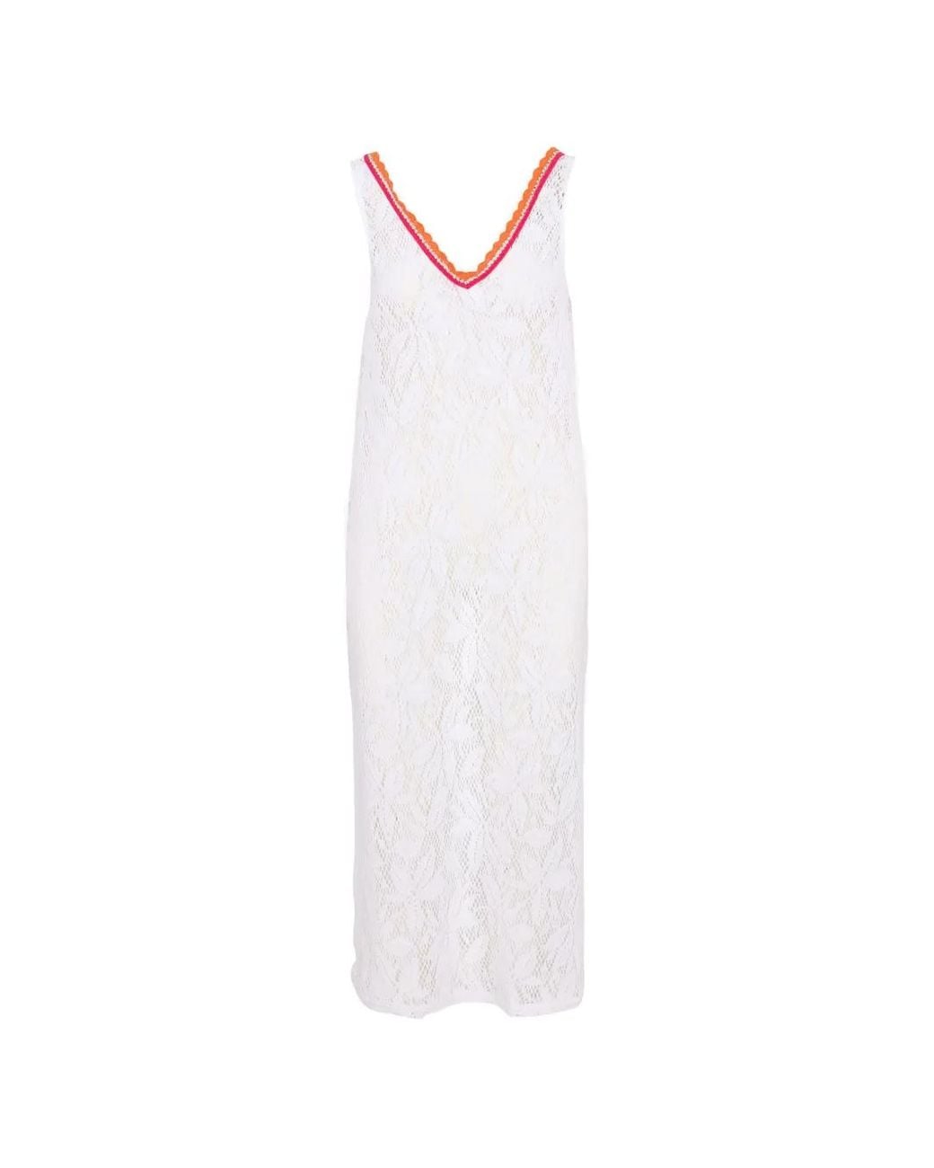 Banana Moon White Imogen Aguanga Floral-Lace V-Neck Dress