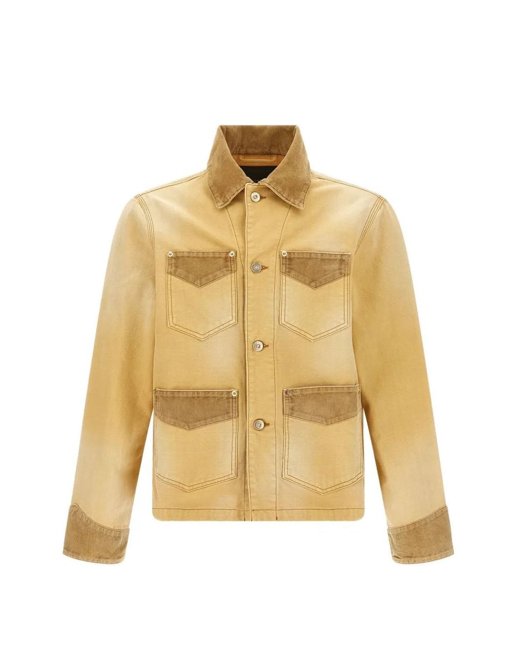 Wales Bonner Yellow Corduroy-Trim Denim Jacket for men
