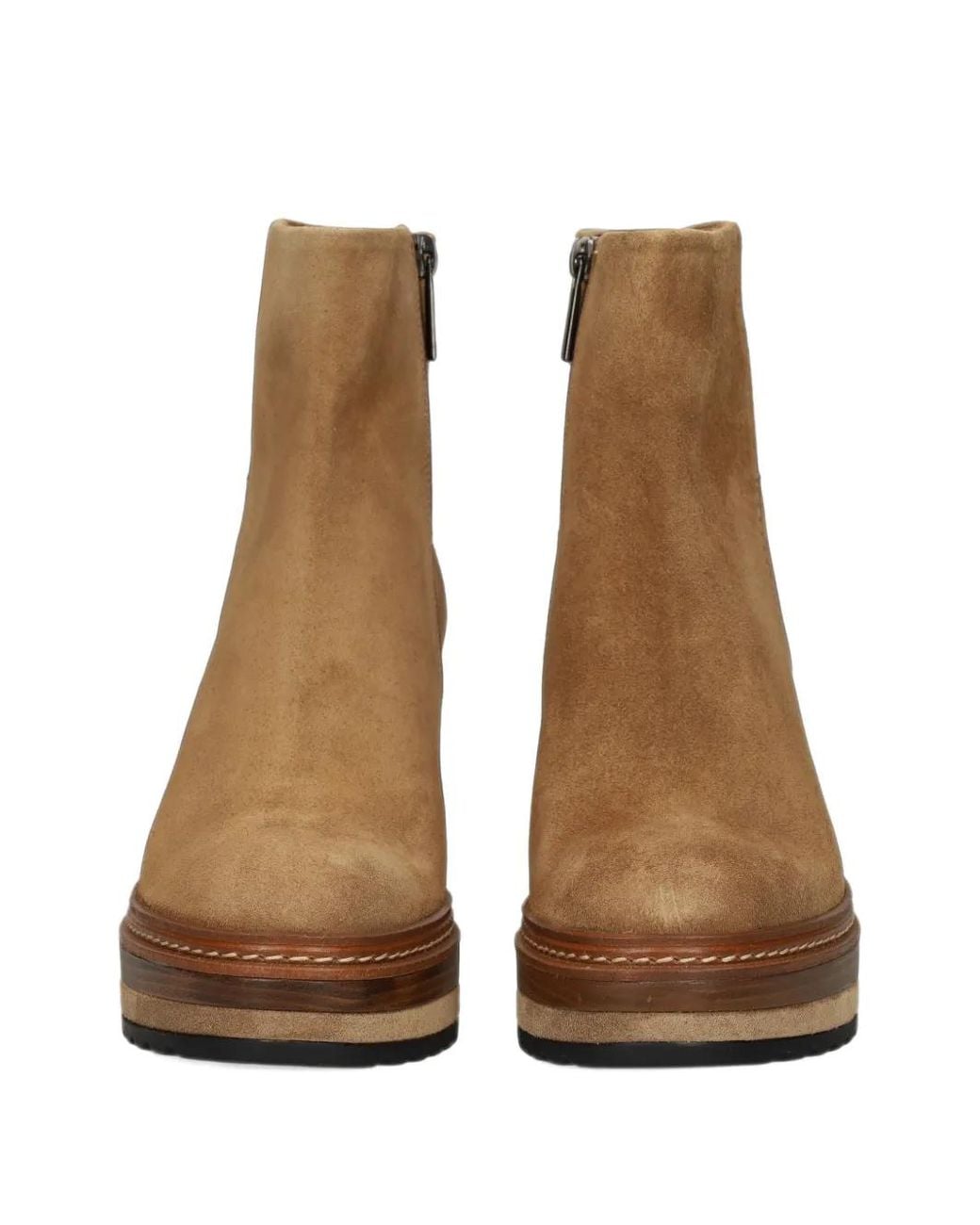 Pons Quintana Brown Suede Platform Ankle Boots