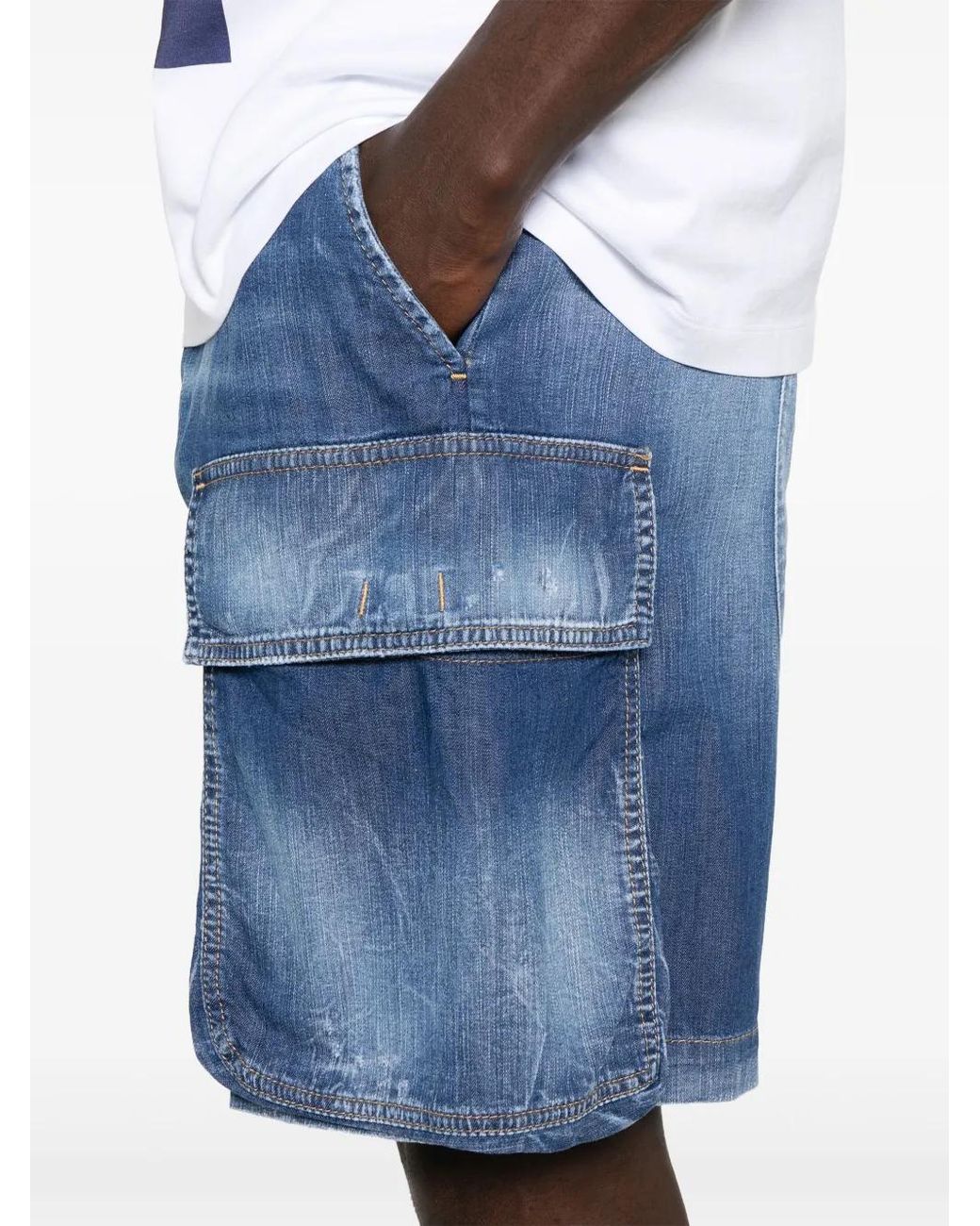 DSquared² Blue Lambskin Biker Jacket for men