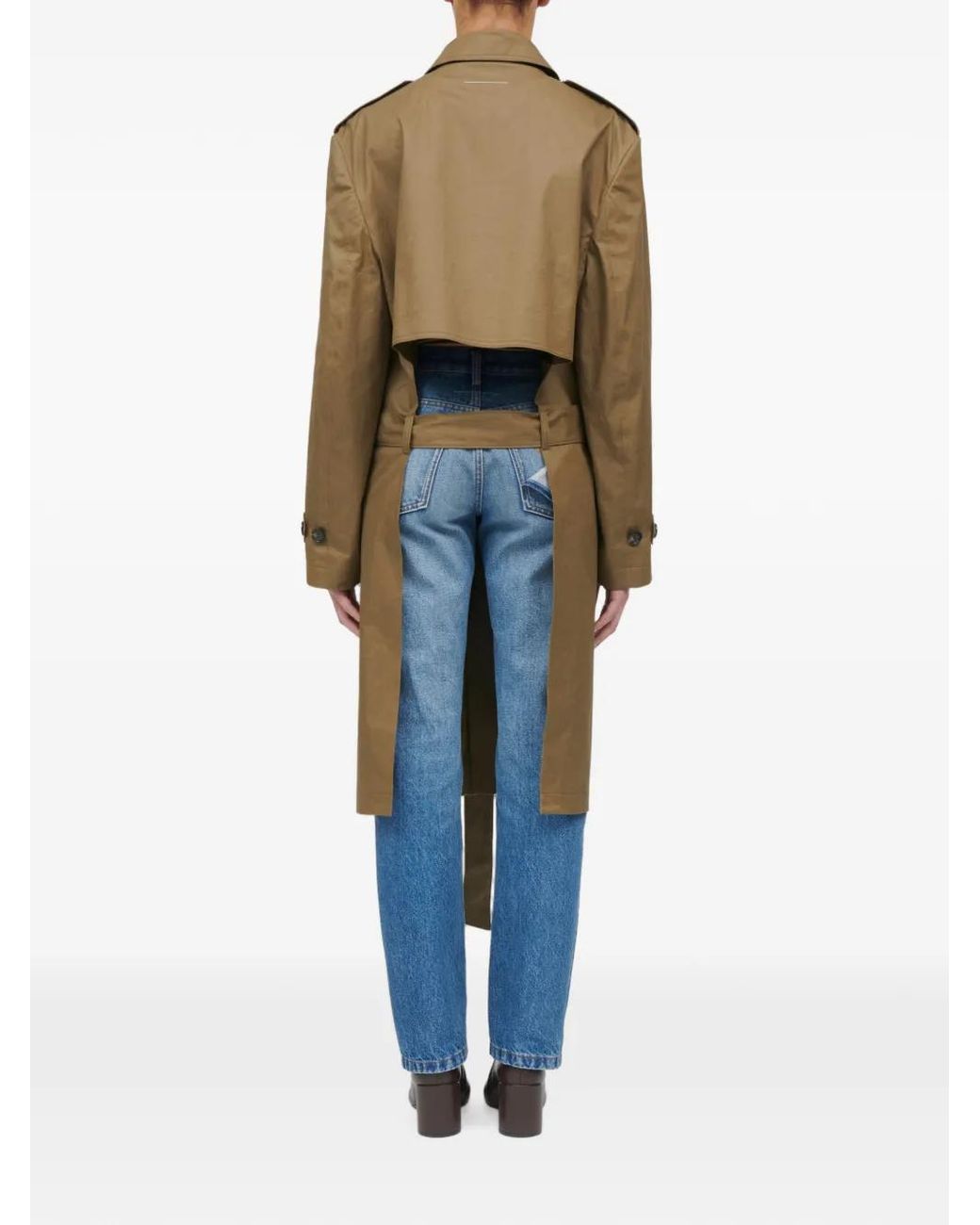 MM6 by Maison Margiela Natural Belted Single-Breasted Trench Coat