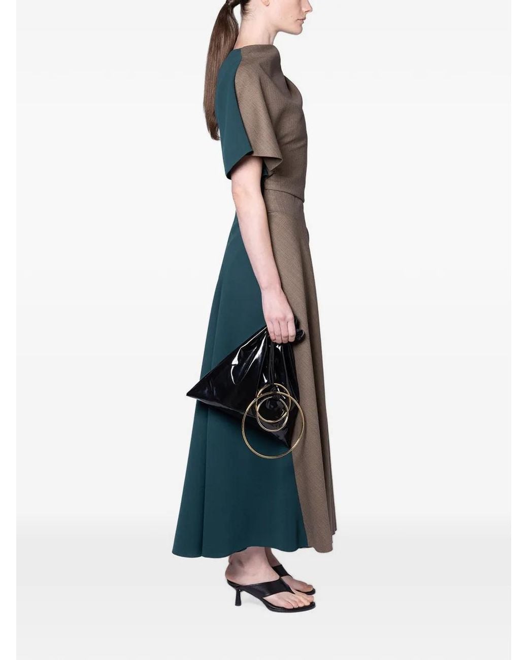 Roksanda Brown Robe Mi-Longue Oryn À Design Asymétrique