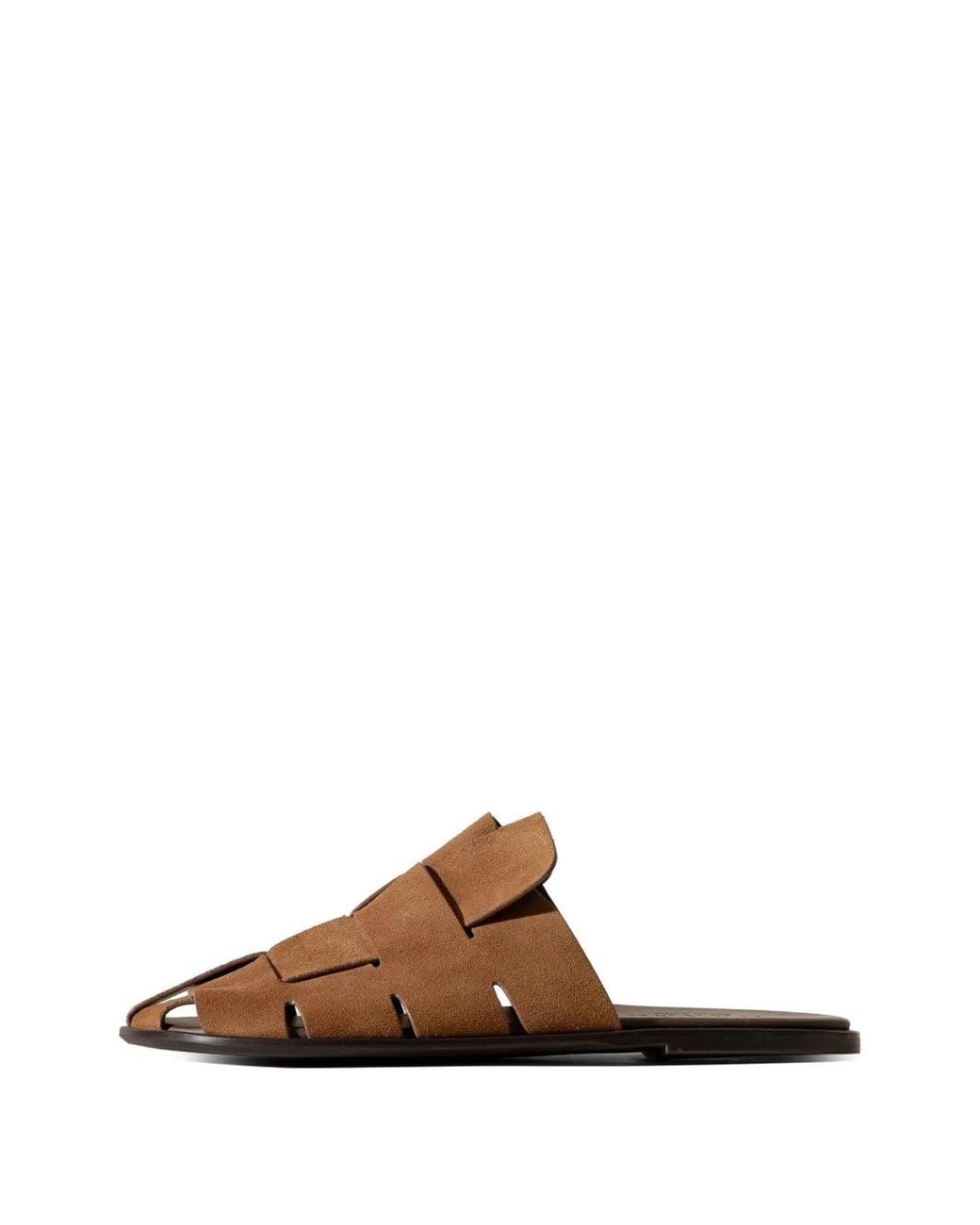 Hereu Brown Interwoven Suede Mules for men