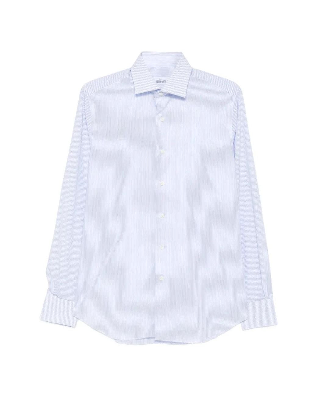 Alessandro Gherardi White Striped Cotton Shirt for men