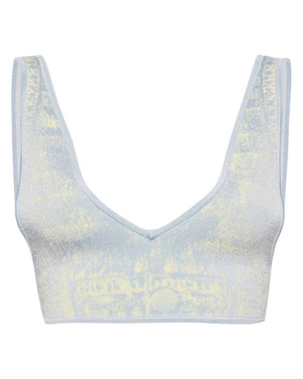 Ph5 Gray Fake Denim Bra-Style Top