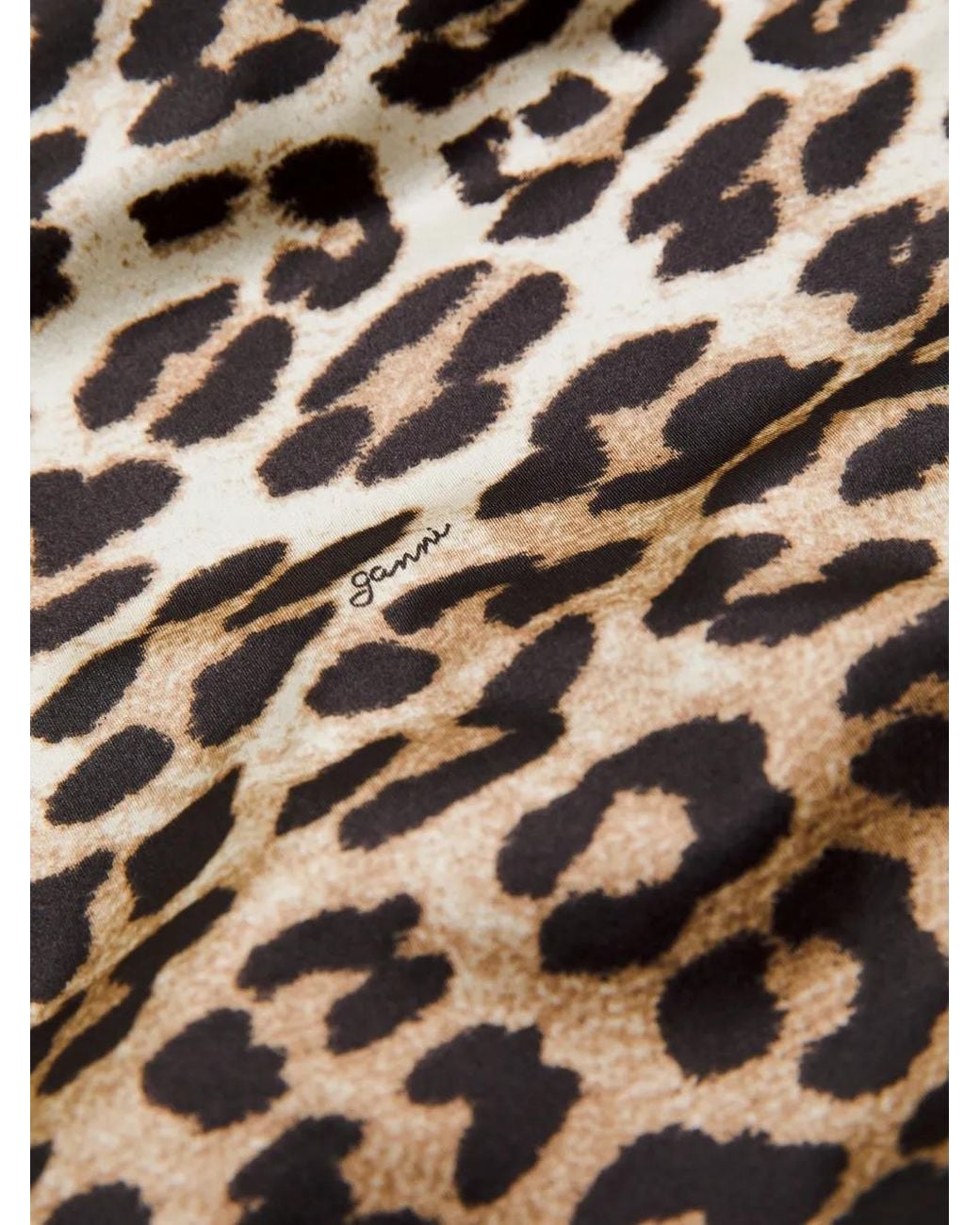 Ganni White Leopard-Print Racerback Performance Top