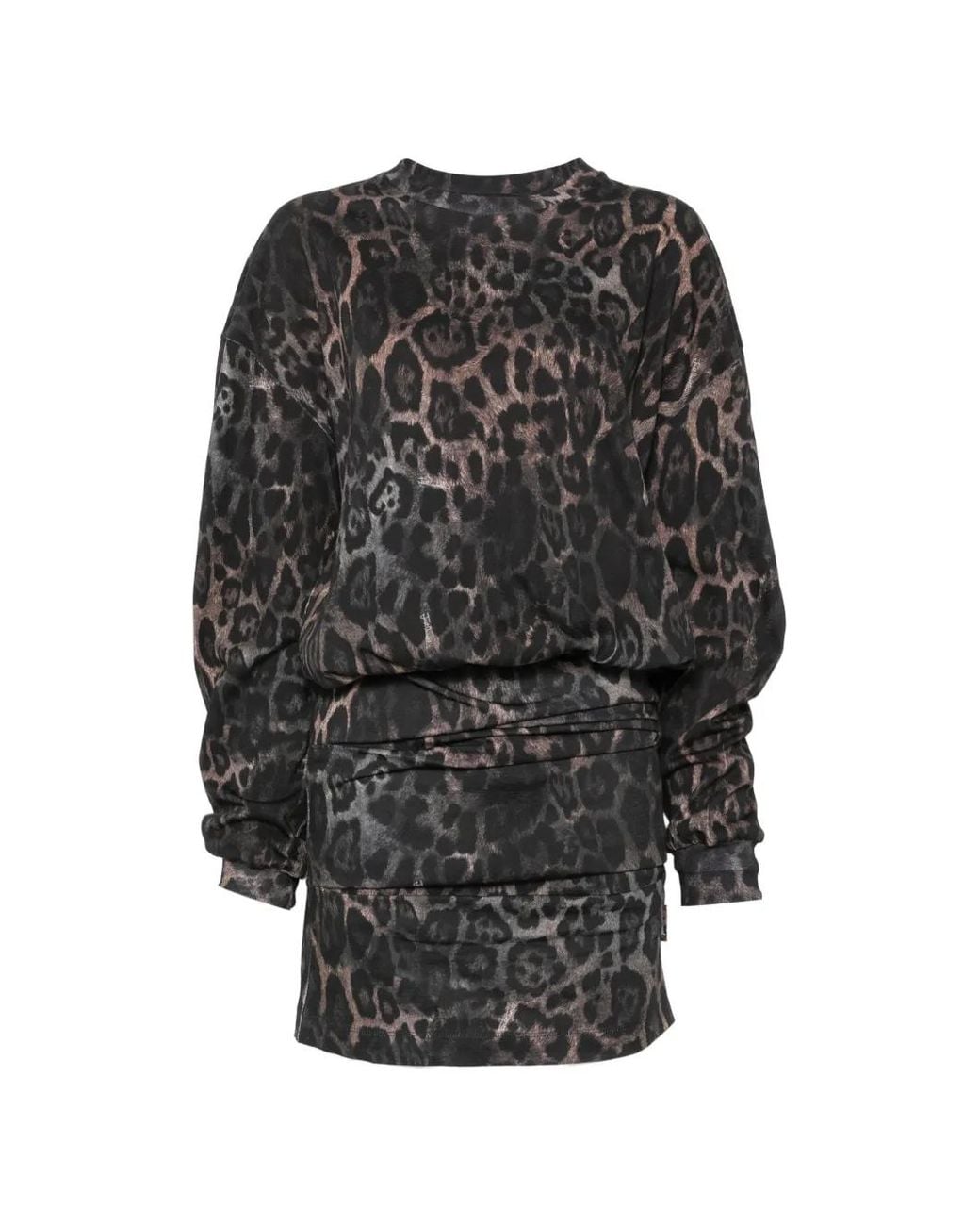 Just Cavalli Black Leopard-Print Mini Dress
