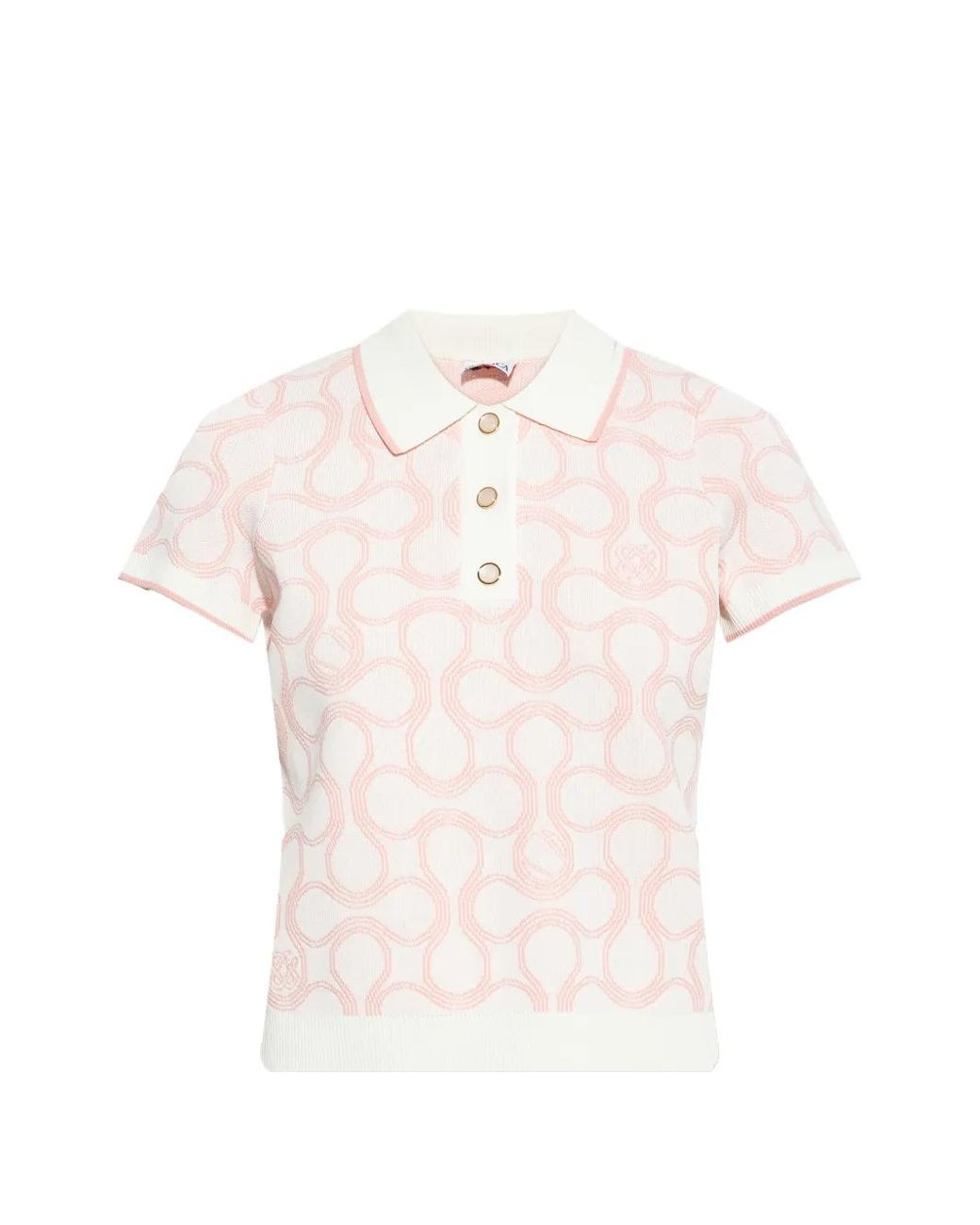 Casablanca White Patterned Polo Top