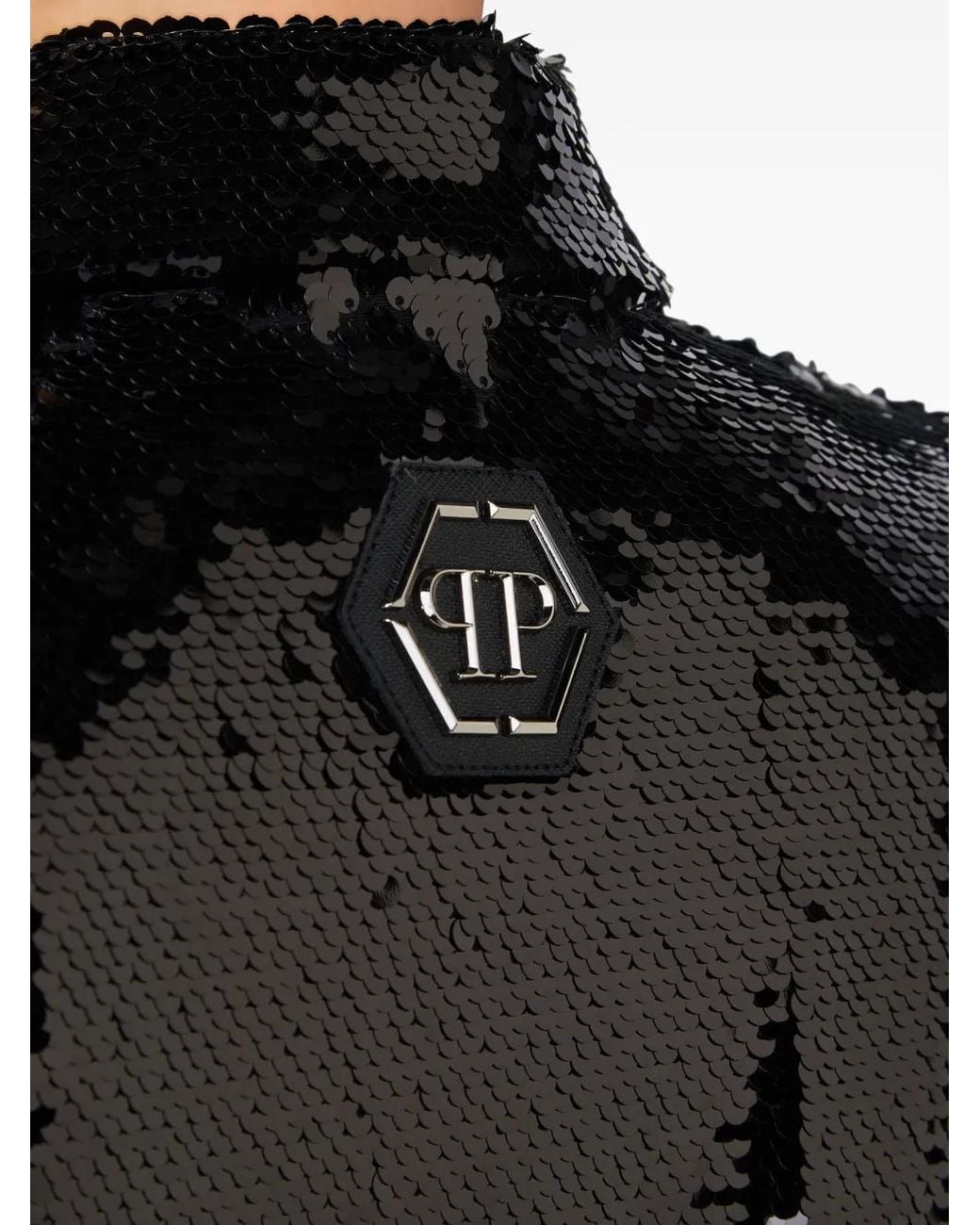 Philipp Plein Black Sequin-Embellished Blazer