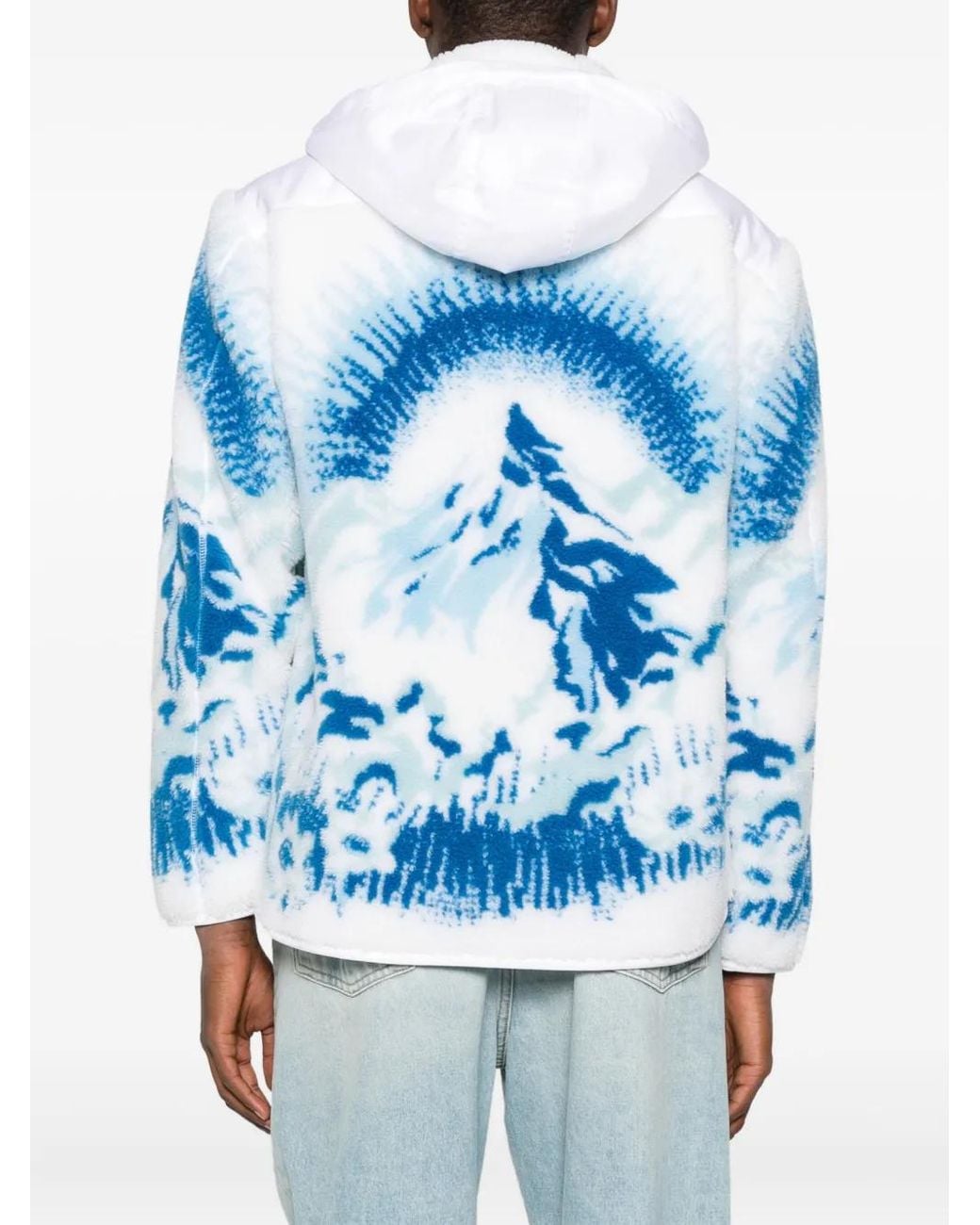 Casablanca Blue Ski-Landscape Hooded Jacket for men