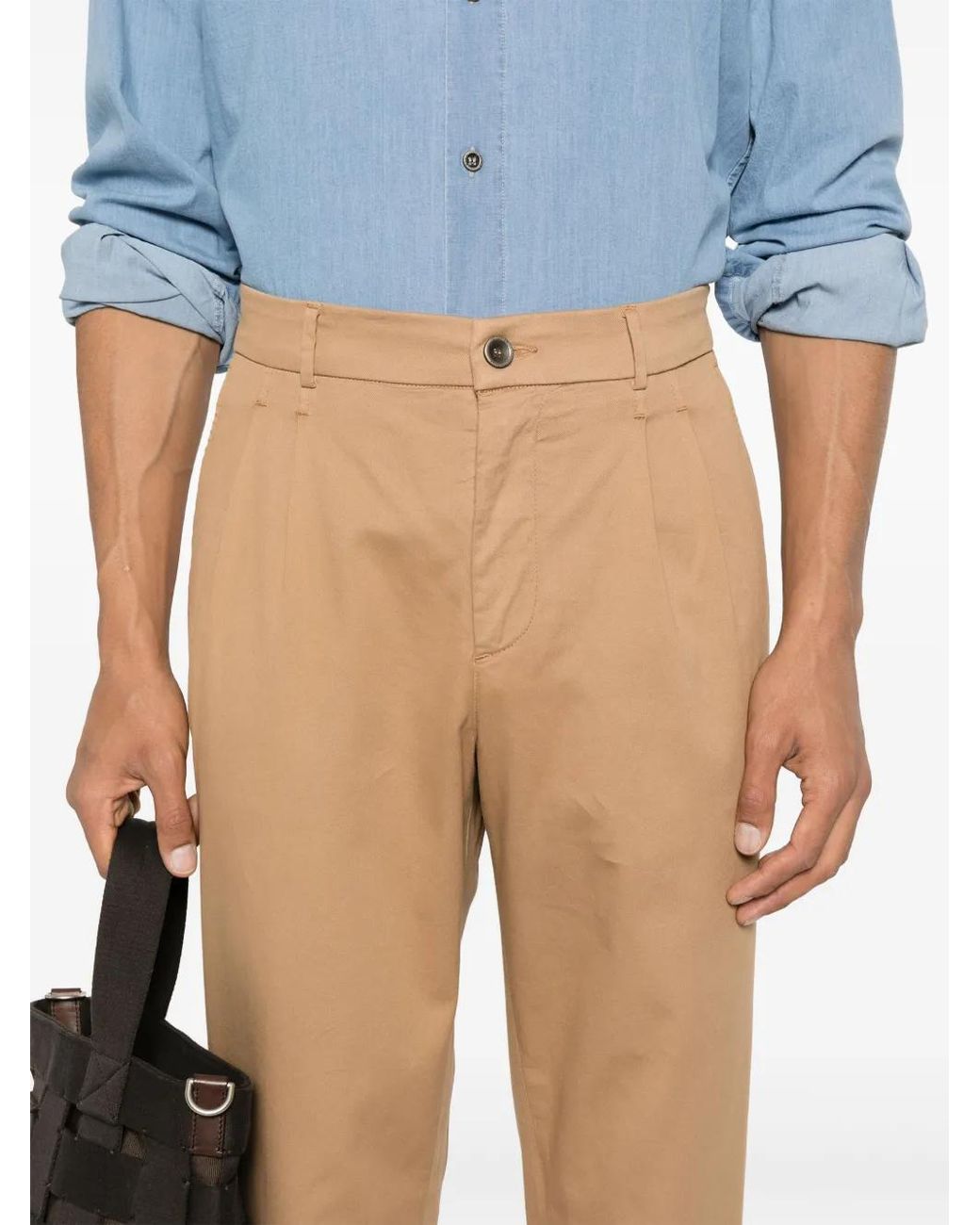 Peserico Natural Tapered Chino Trousers for men