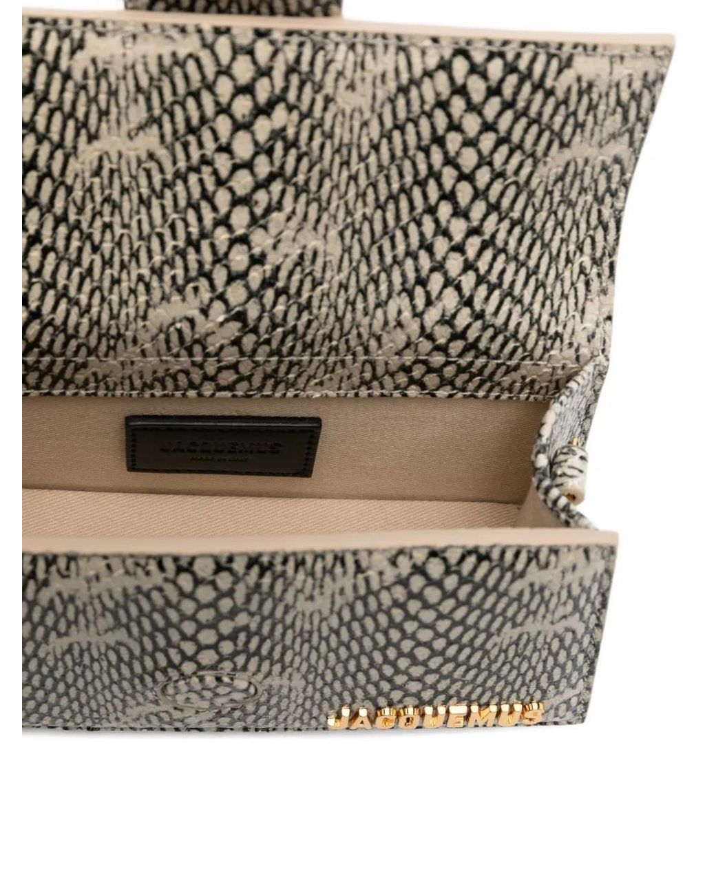 Jacquemus Metallic Le Bambino Snake-Print Tote Bag