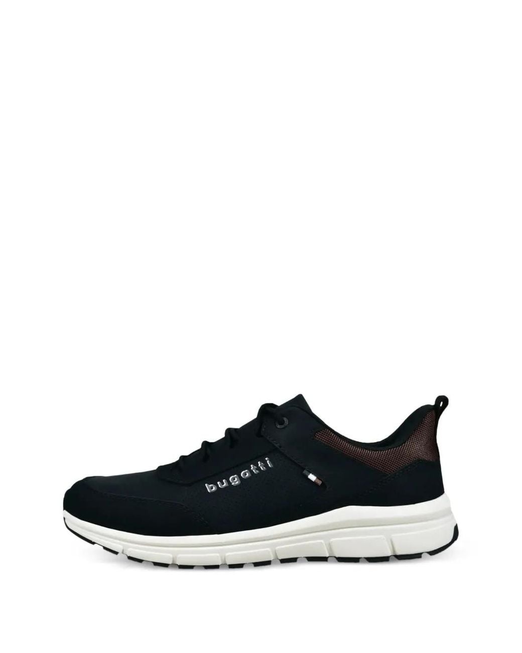 Bugatti Black Logo-Lettering Mesh-Panel Sneakers for men