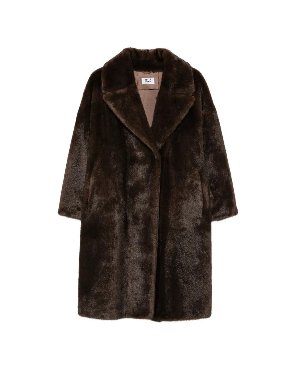 Betta Corradi Black Faux-Fur Notch-Lapel Coat