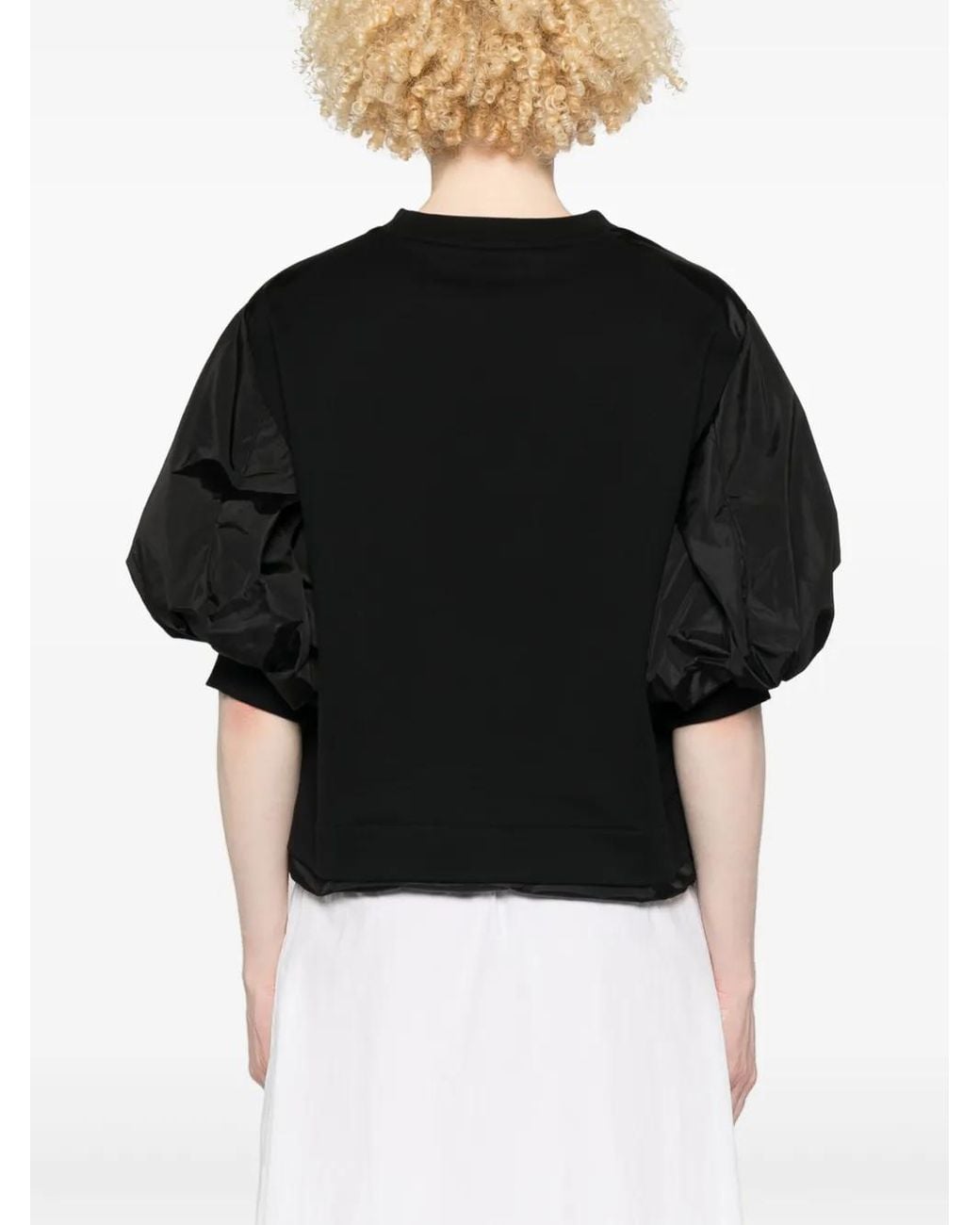 Moncler Black Contrast-Sleeves T-Shirt