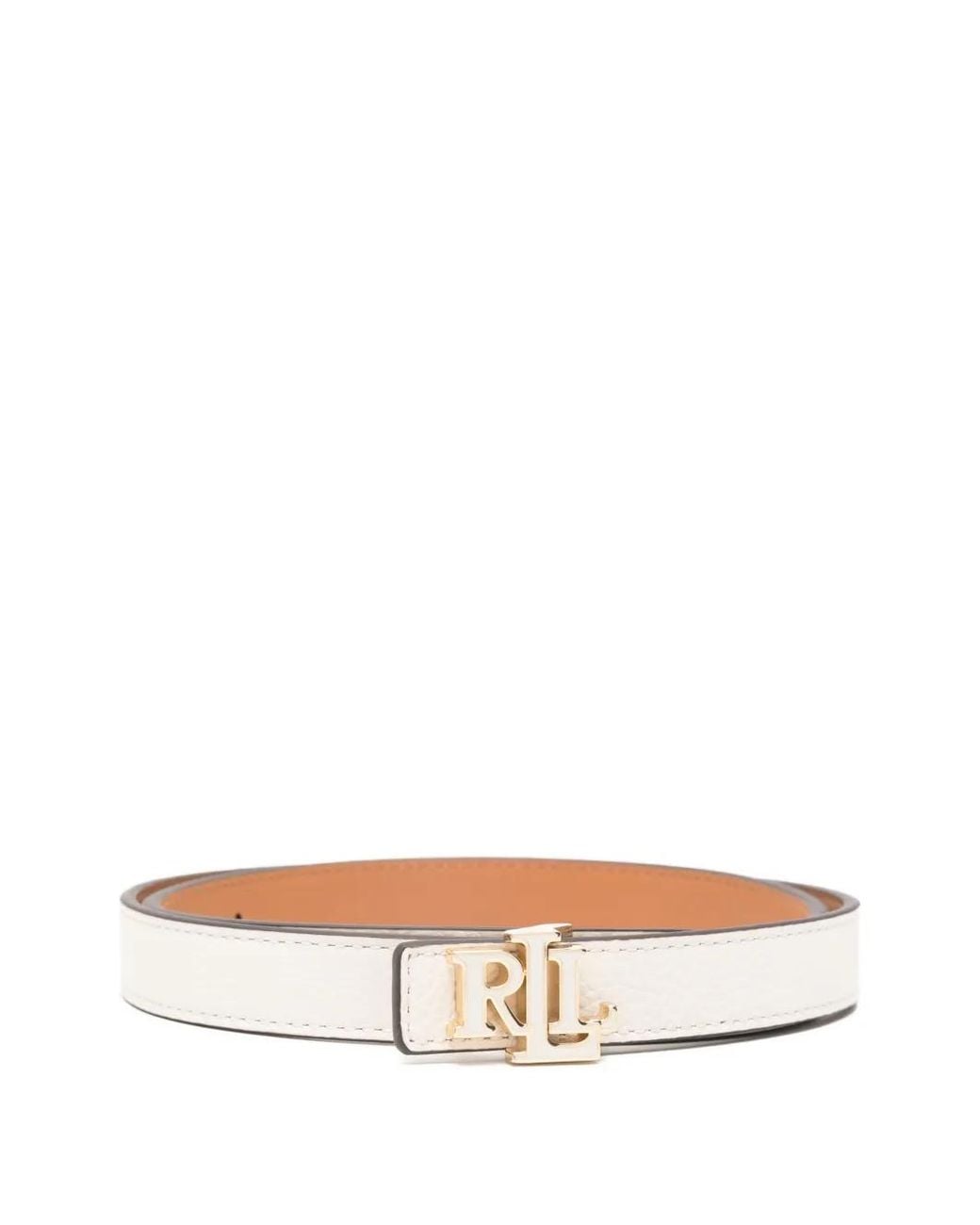Ralph Lauren White "Rev Lrl 20" Belt Skinny