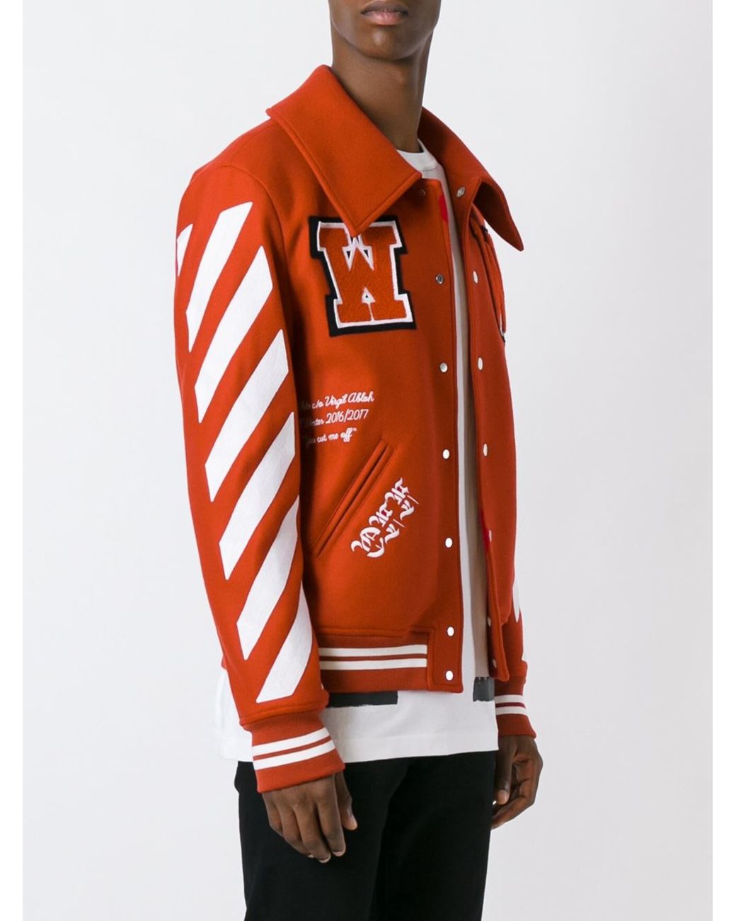 Off-White c/o Abloh Varsity Jacket Red for Men |