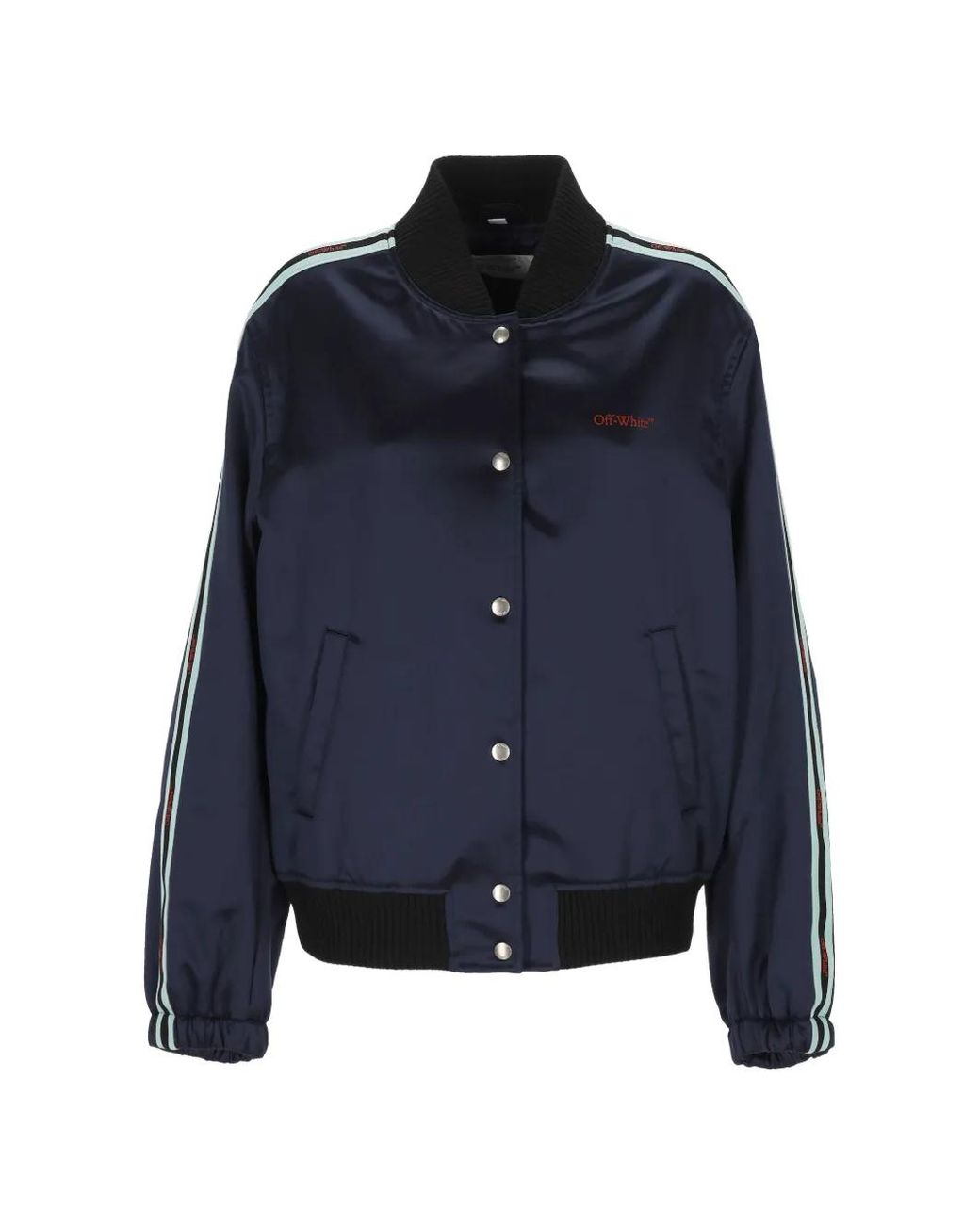 Off-White c/o Virgil Abloh Blue Striped Bomber Jacket