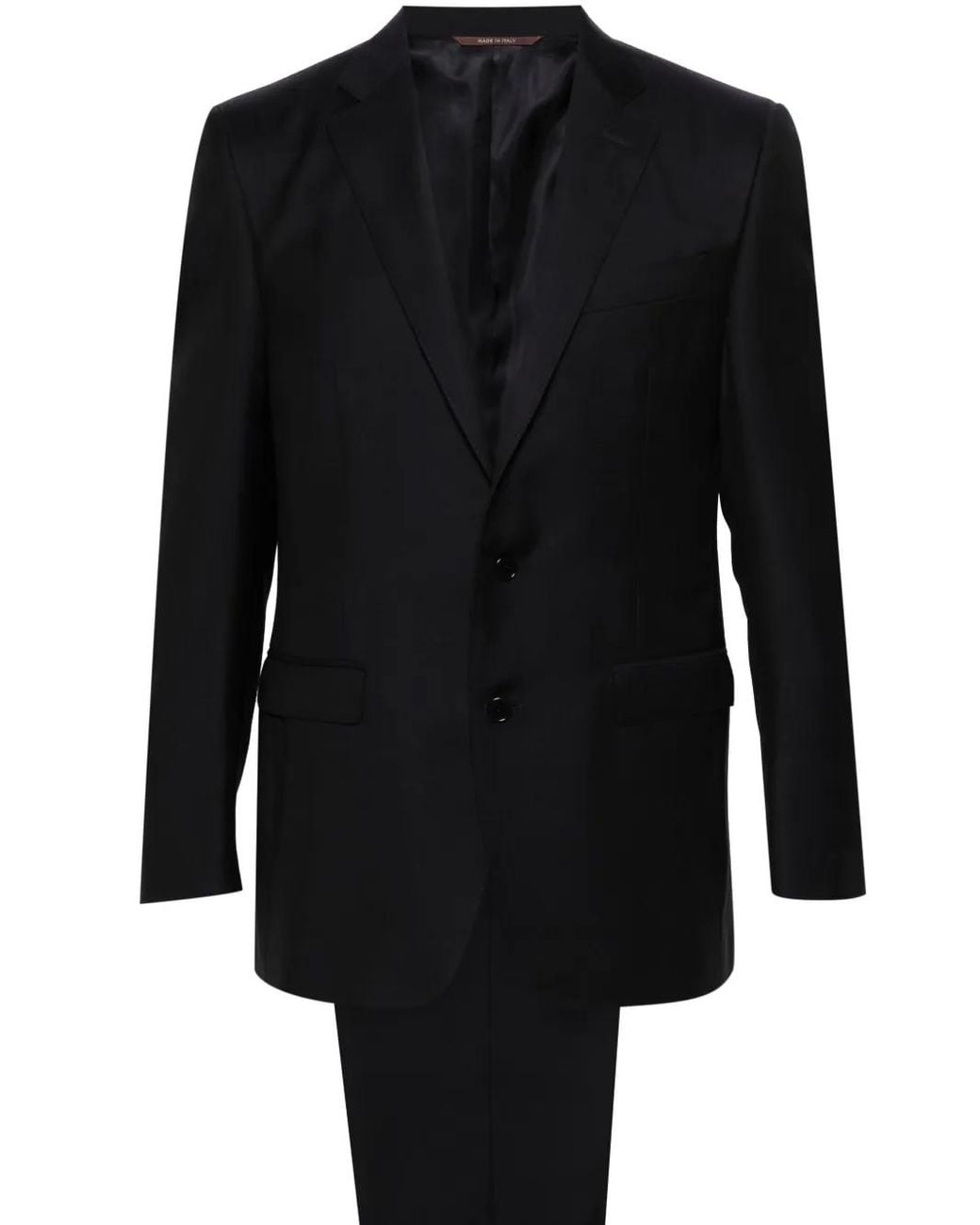 Canali Black Single-Breasted Wool Suit for men