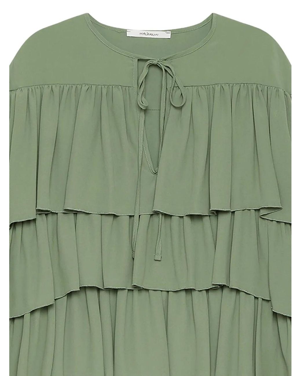 Maliparmi Green Tiered Ruffled Blouse