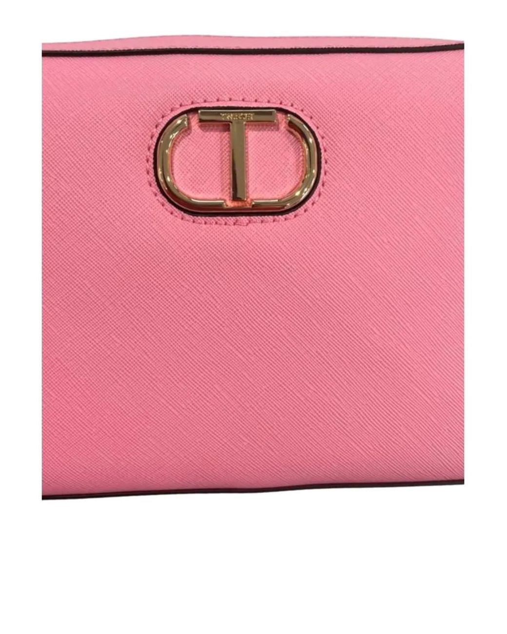 Twinset Pink Logo-Plaque Cross Body Bag
