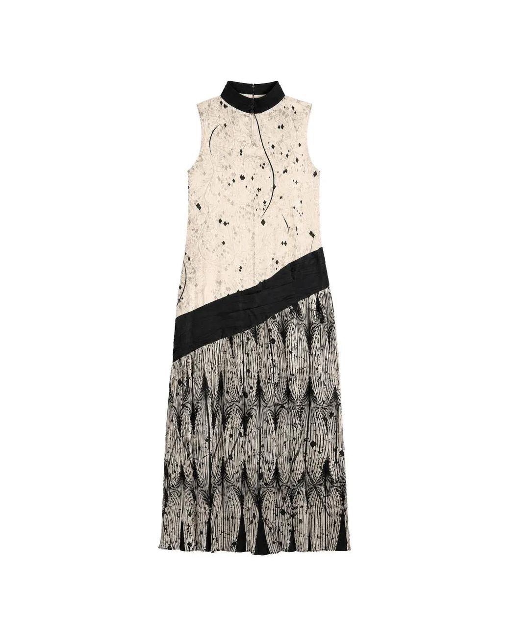 YANGKEHAN White Floral-Print Sleeveless Maxi Dress