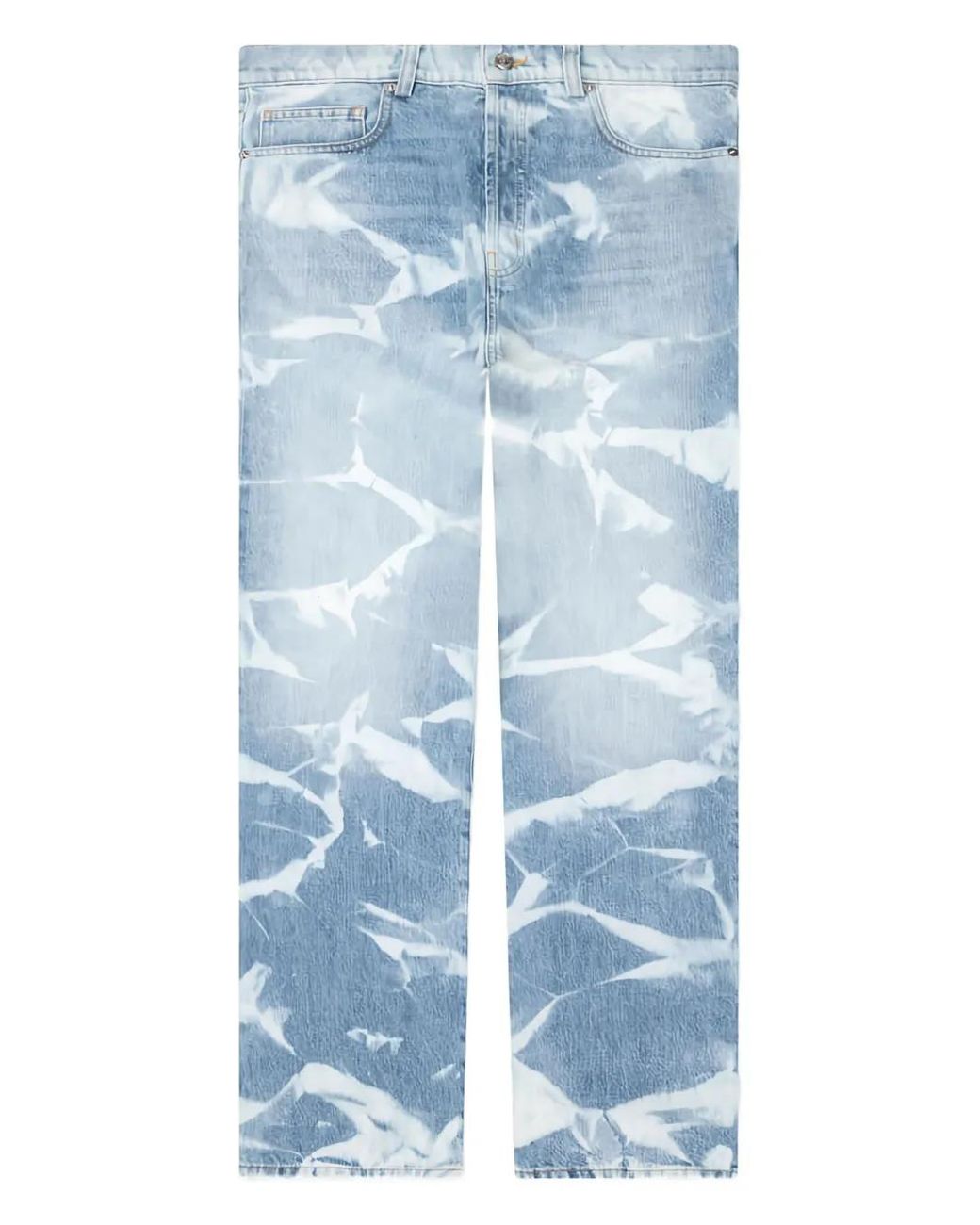 NAHMIAS Blue Bleach-Dye Five-Pocket Jeans for men
