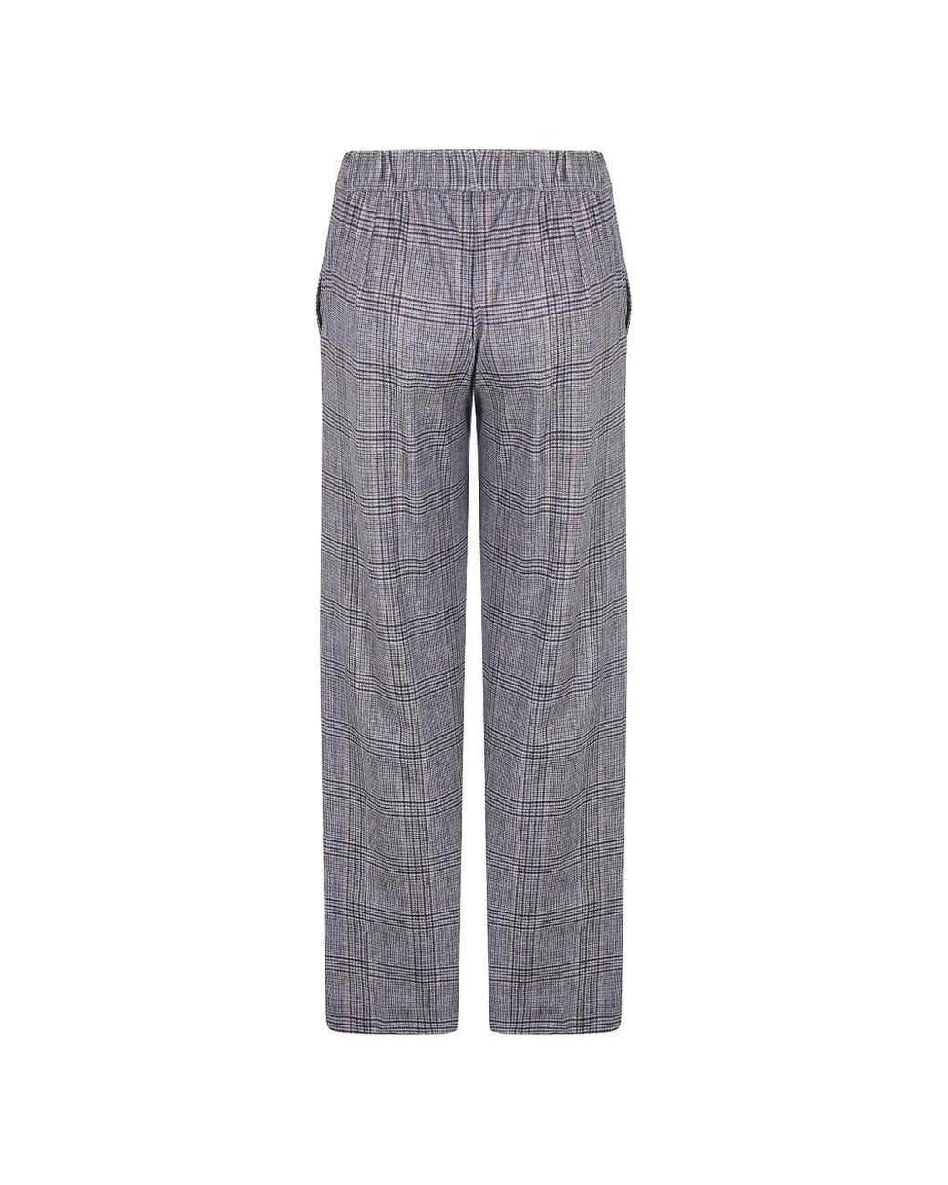 Whyci Gray Check-Print Trousers