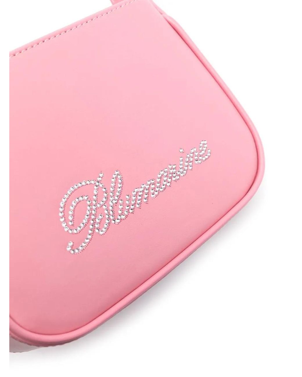 Blumarine Pink Crystal-Embellished Leather Shoulder Bag