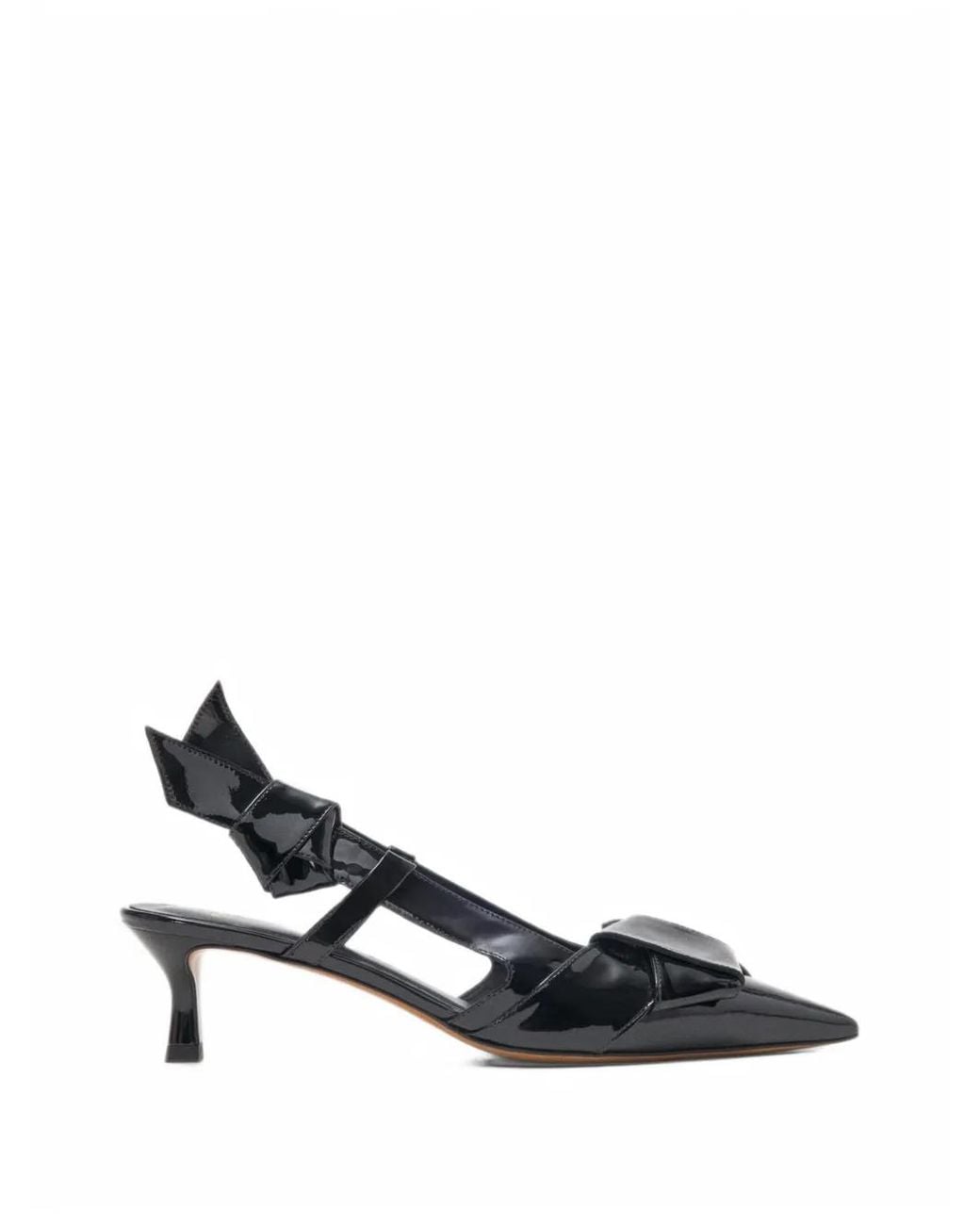Maje White Bow-Detail Slingback Pumps