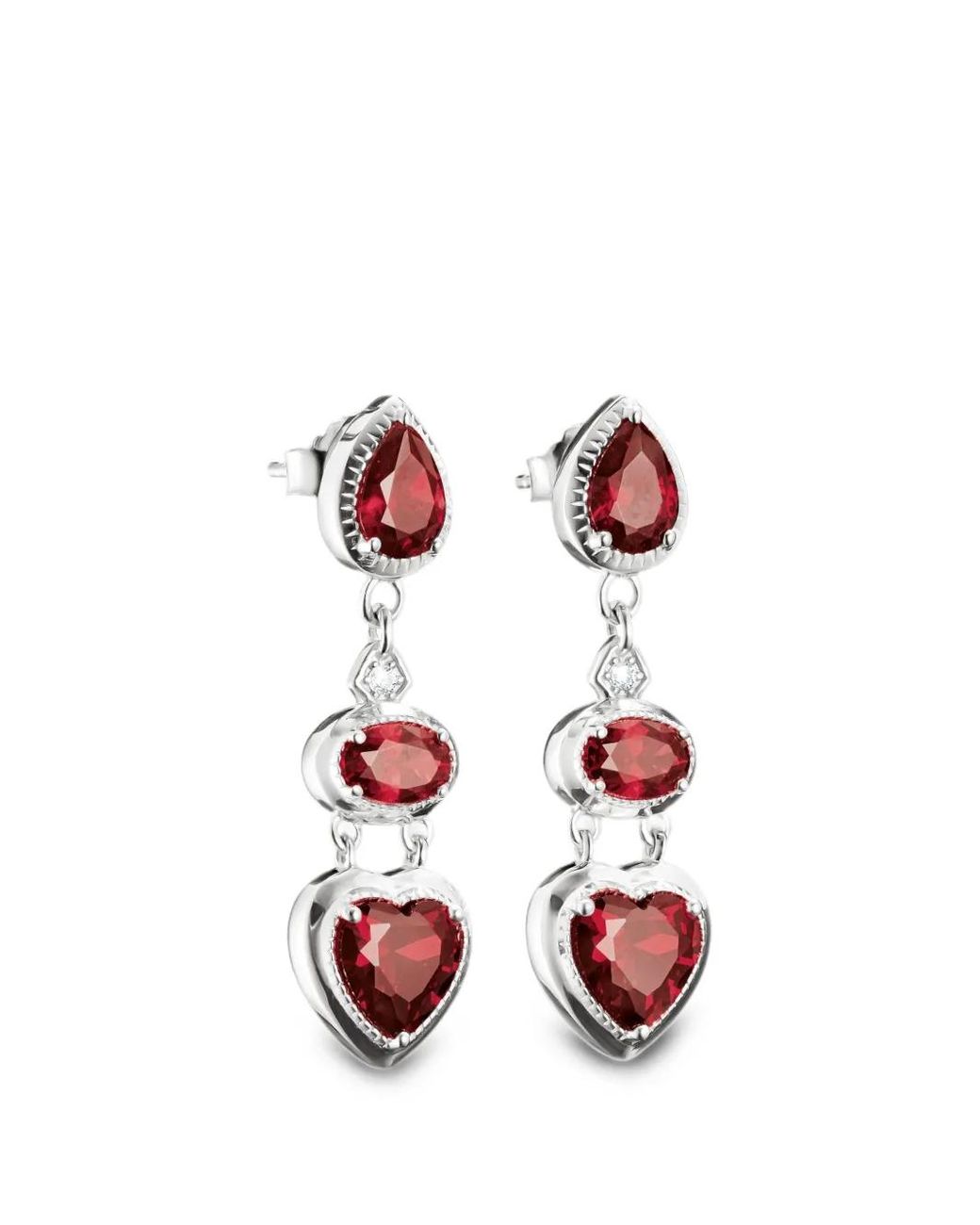 Pendientes Elyndra De Corte Corazón Thomas Sabo de color Red