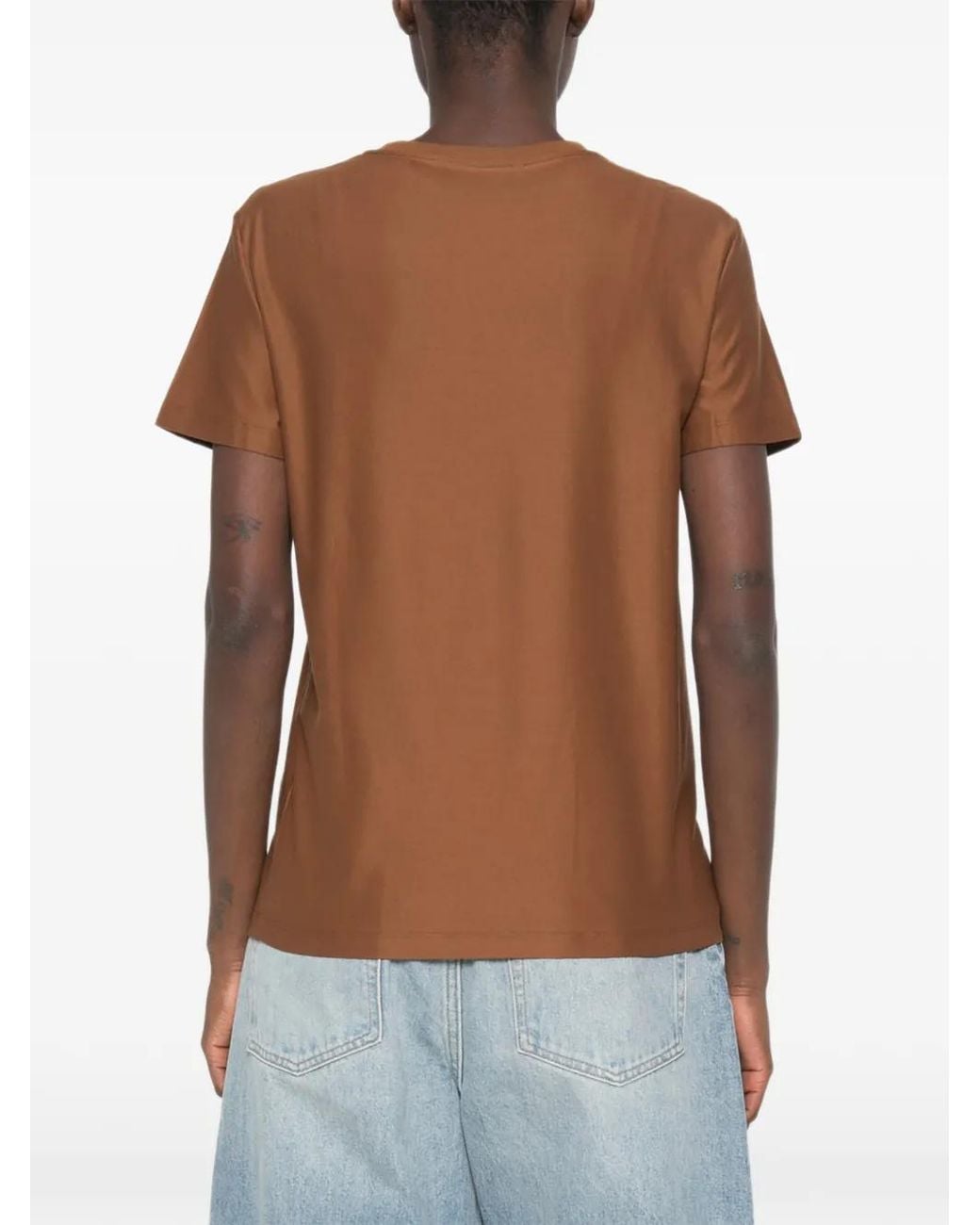 Max Mara Brown Panfilo Logo-Print Short-Sleeve T-Shirt