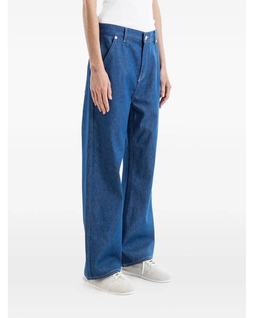 Sofie D'Hoore Blue Contrast-Stitching Jeans