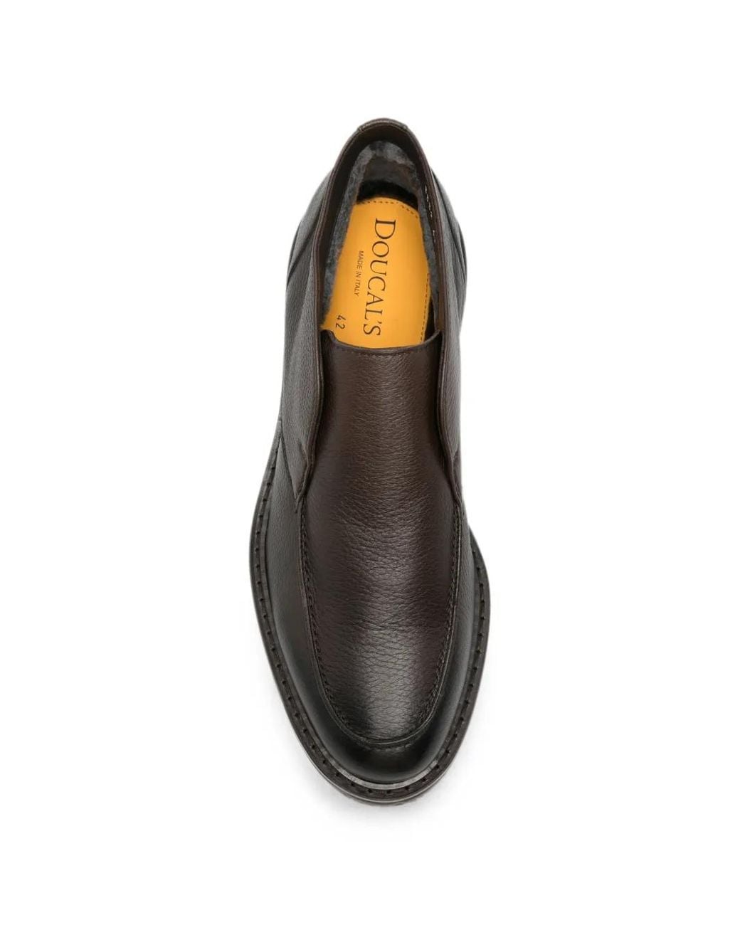Doucal's Black Philadelphia Rs Pebbled Loafers for men
